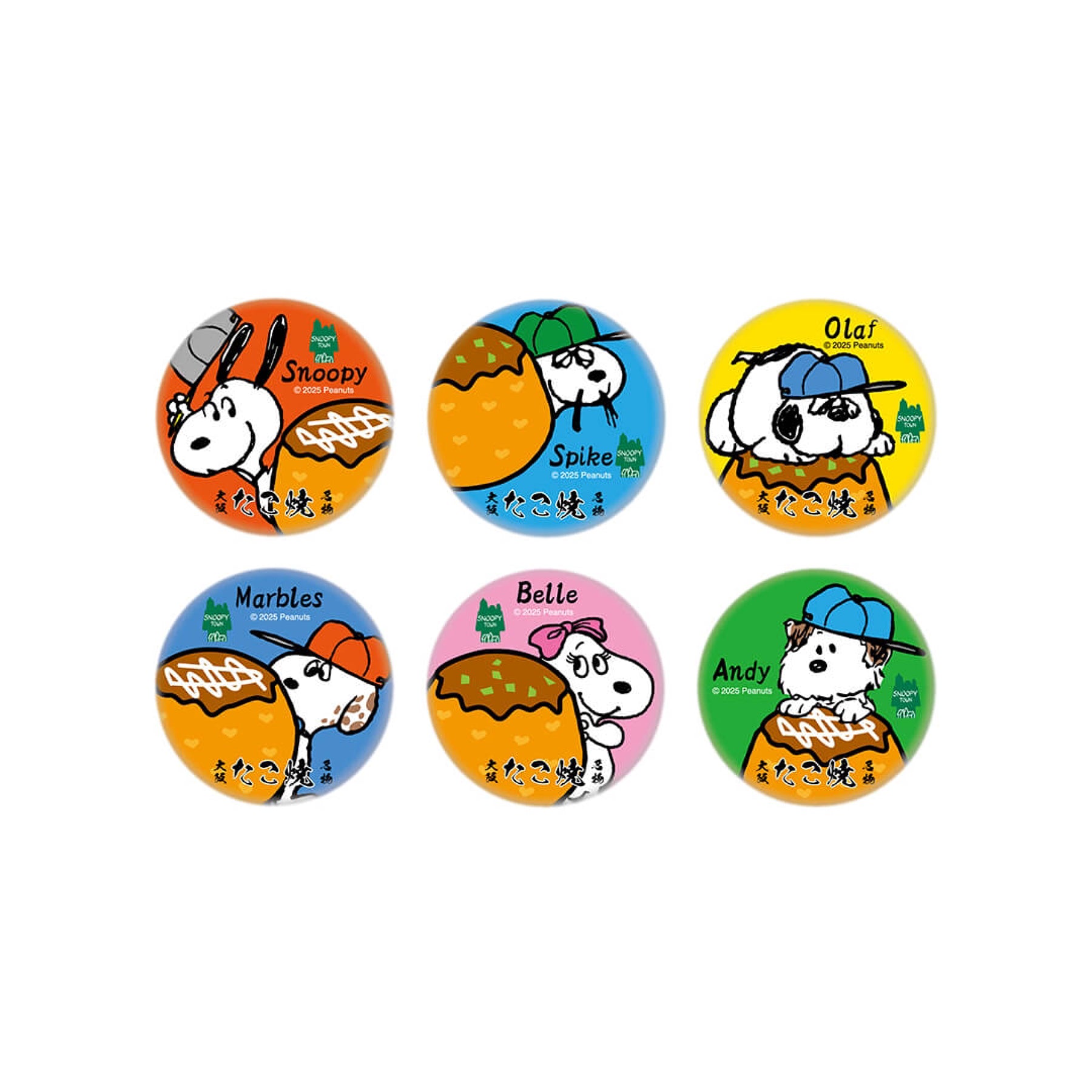 Snoopy Town 大阪梅田店限定「章魚燒屋台」系列 - 襟章（隨機款）