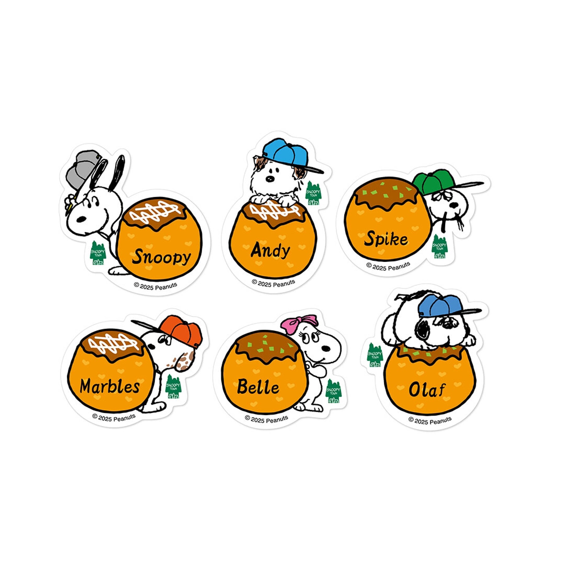 Snoopy Town 大阪梅田店限定「章魚燒屋台」系列 - 模切貼紙（隨機款）