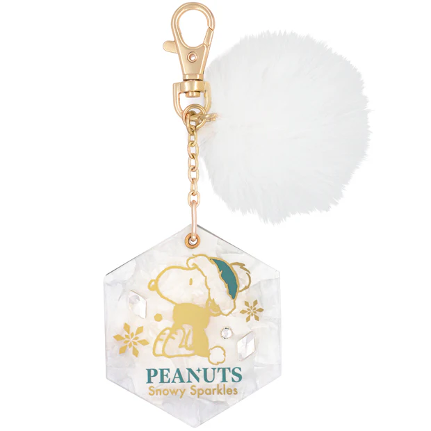 【訂貨】USJ PEANUTS Snowy Sparkles Snoopy 史努比聖誕系列 - 迷你鏡鑰匙扣