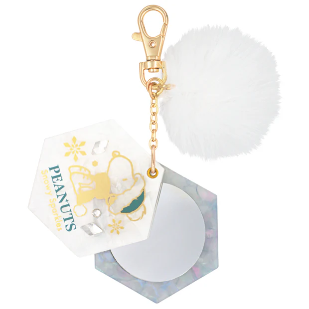 【訂貨】USJ PEANUTS Snowy Sparkles Snoopy 史努比聖誕系列 - 迷你鏡鑰匙扣