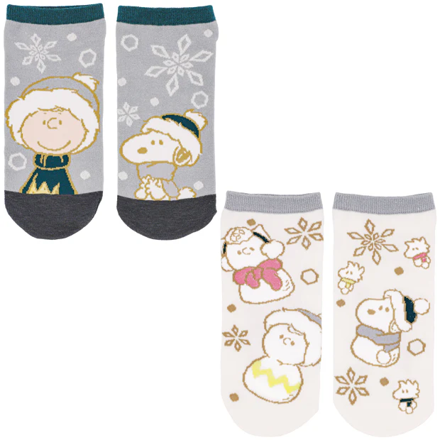 【訂貨】USJ PEANUTS Snowy Sparkles Snoopy 史努比聖誕系列 - 成人襪（兩對裝）