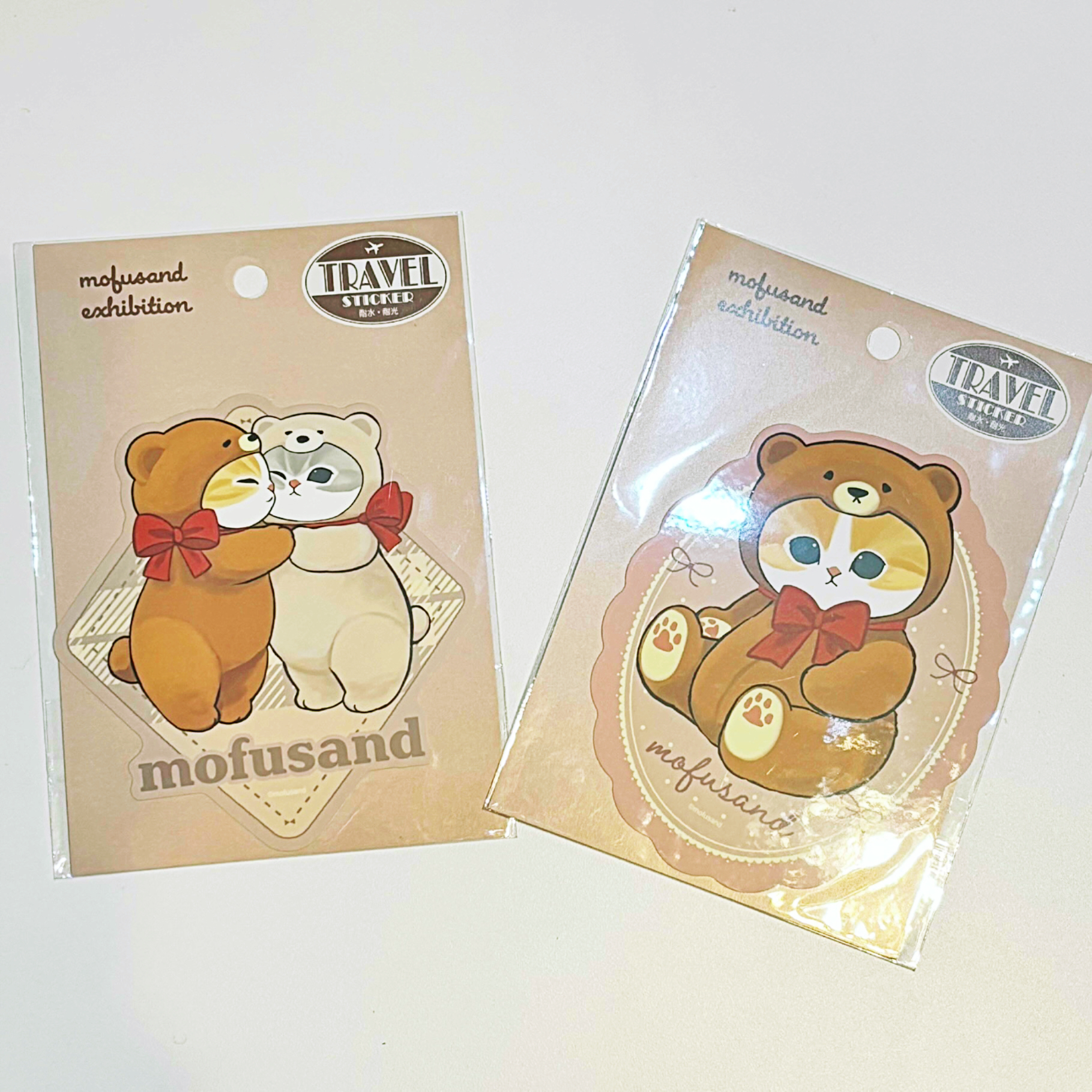 【訂貨】Mofusand 展限定 小熊 貼紙 Travel Stickers
