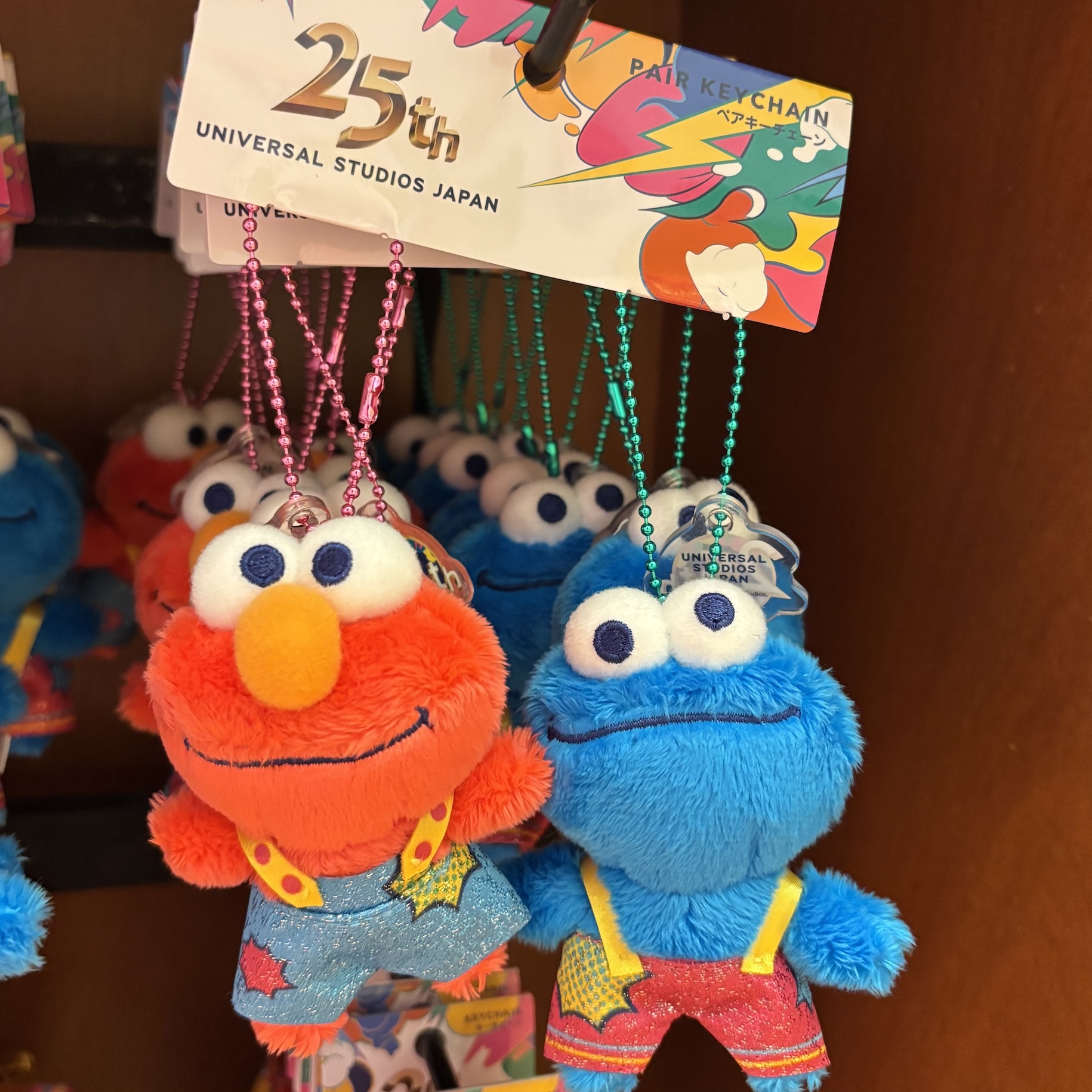 【訂貨】USJ 25th Discover U 週年紀念系列 - Sesame Street 芝麻街公仔掛飾 Elmo & Cookie Monster