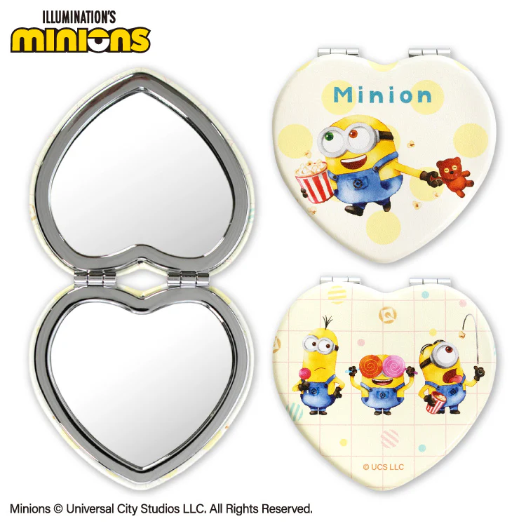 【預訂｜8月】MINIONS 迷你兵團 小小兵 糖果風系列 - Bob & Tim 小鏡子 心形摺鏡
