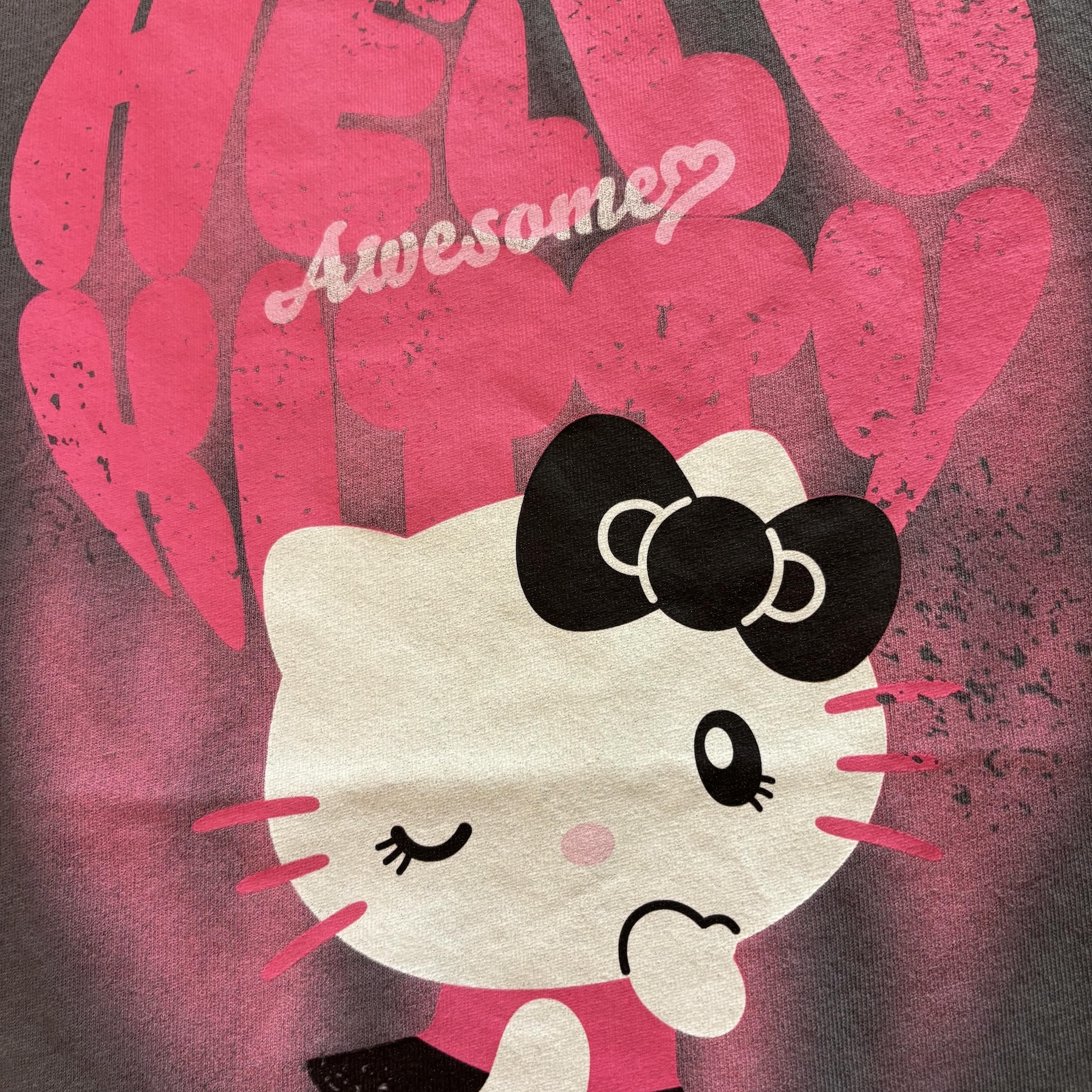 【訂貨】USJ Hello Kitty 灰色成人 Tshirt（塗鴉）