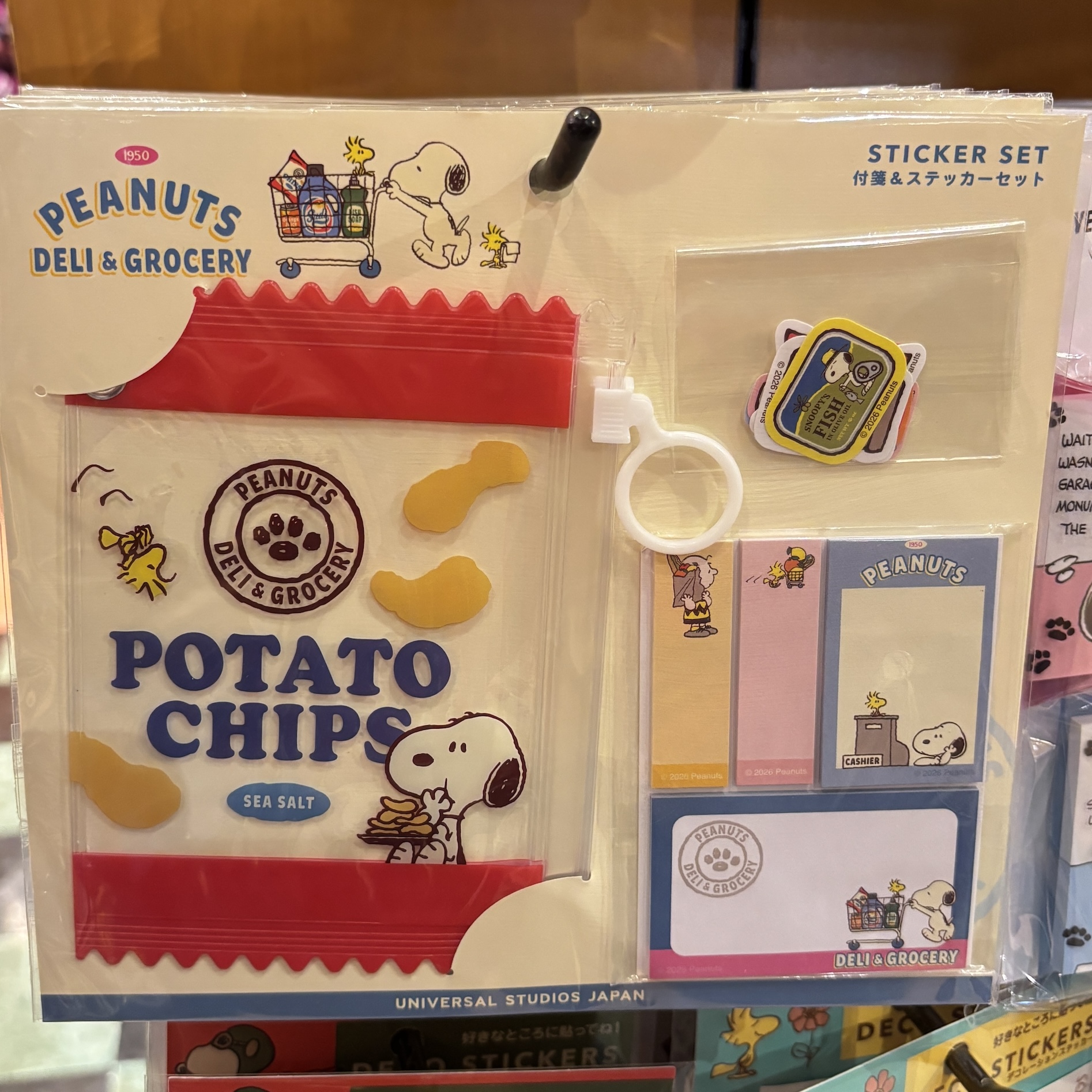 USJ Peanuts DELI & GROCERY Snoopy Stickers and Memo Set