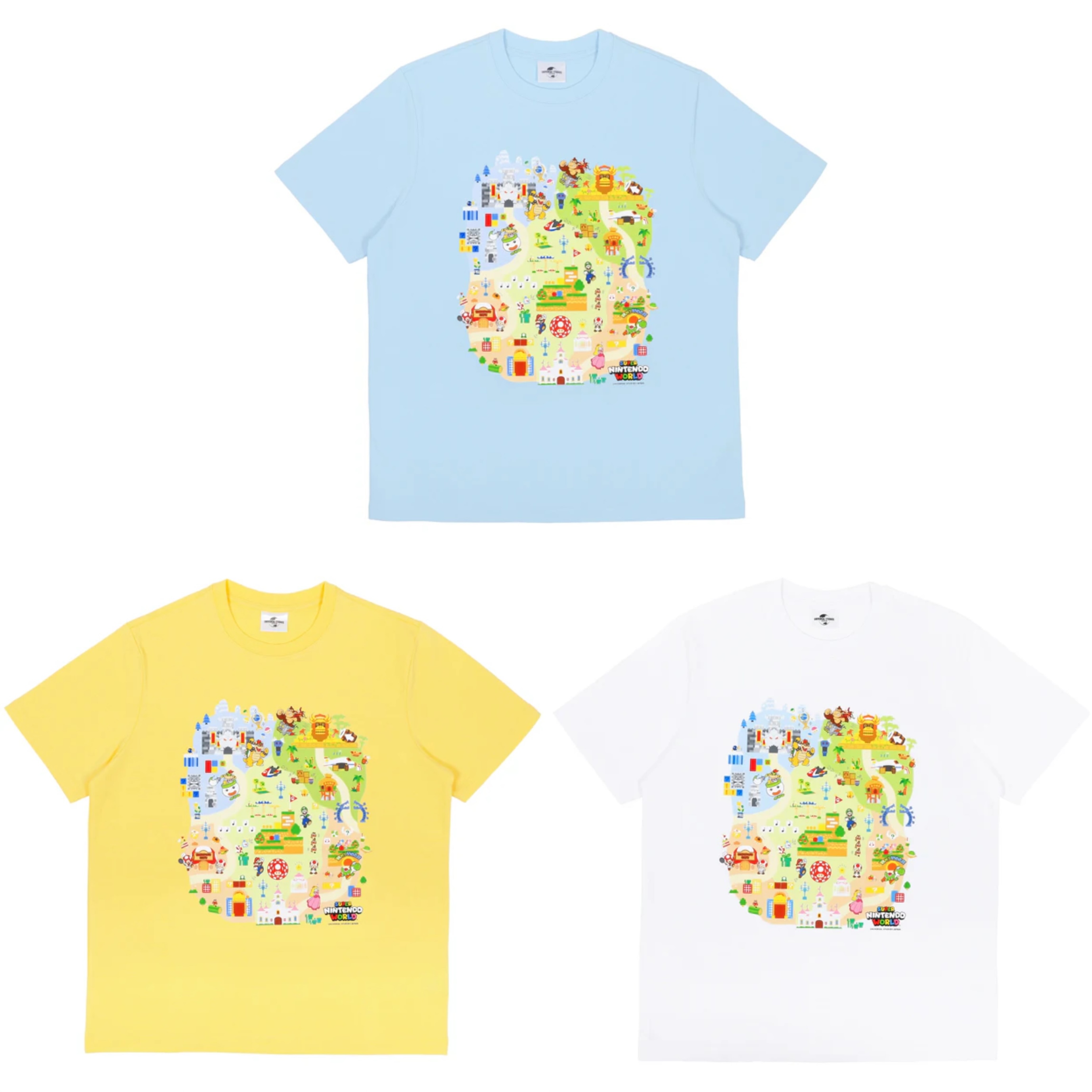 【訂貨】USJ 任天堂世界 Mario園區 5週年限定 - 園區地圖 短袖T恤