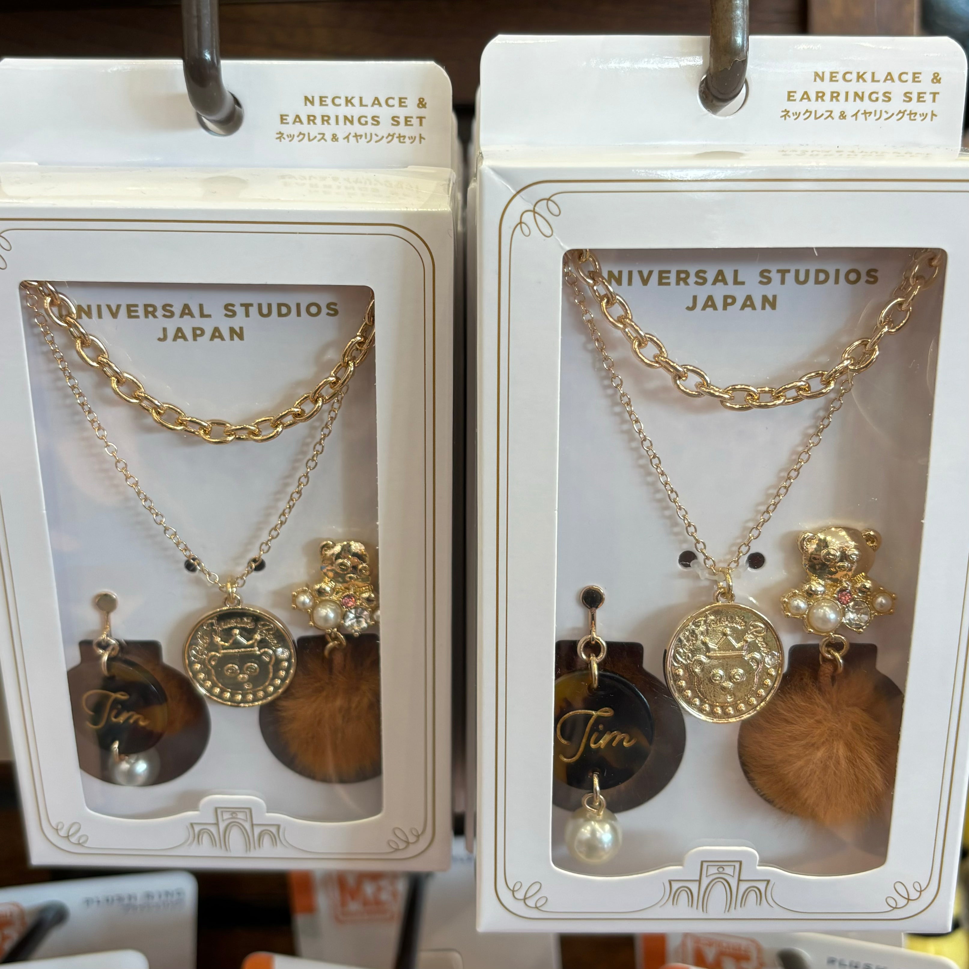 USJ Tim Bear 耳環項鍊套裝