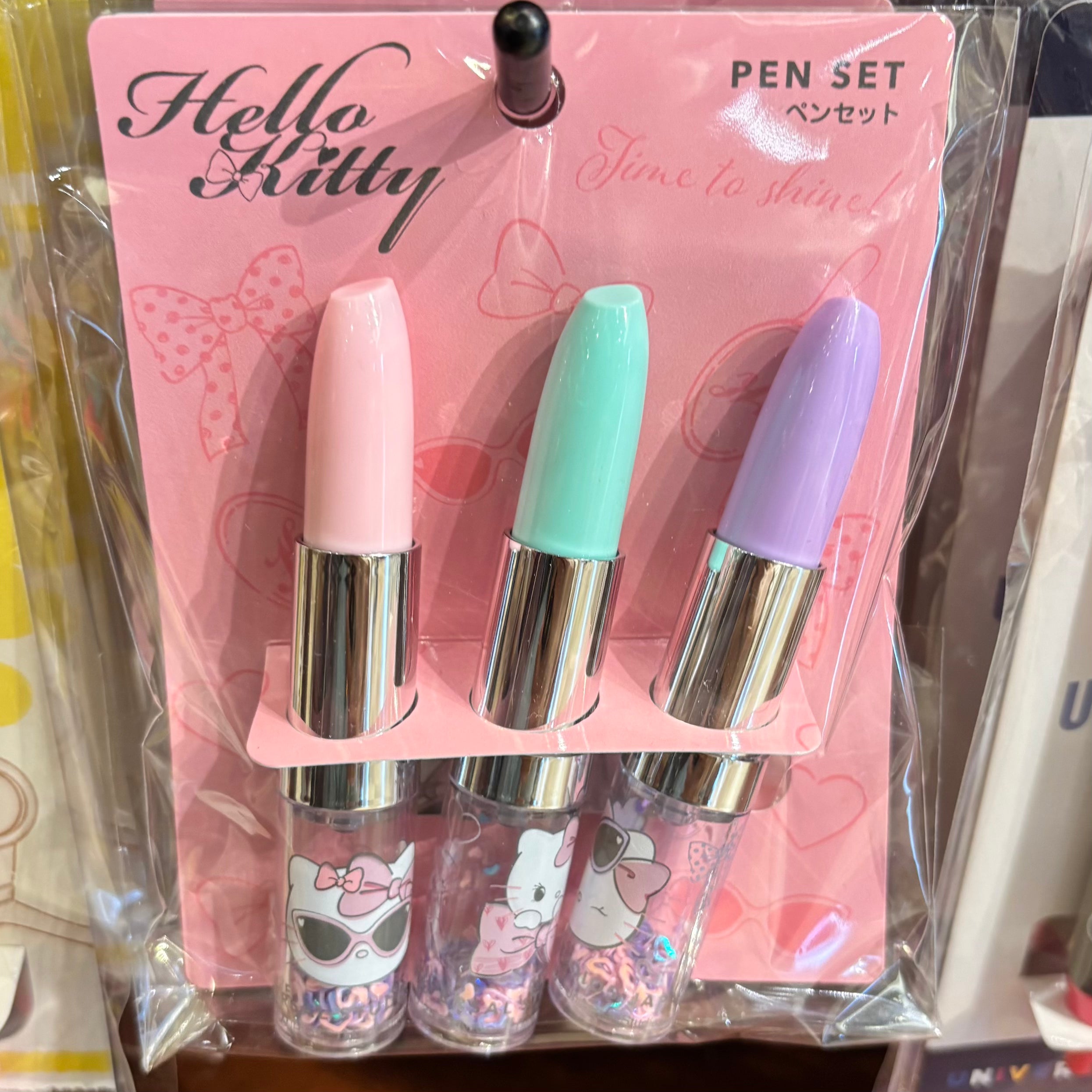 USJ Hello Kitty 唇膏形 原子筆 3pcs set
