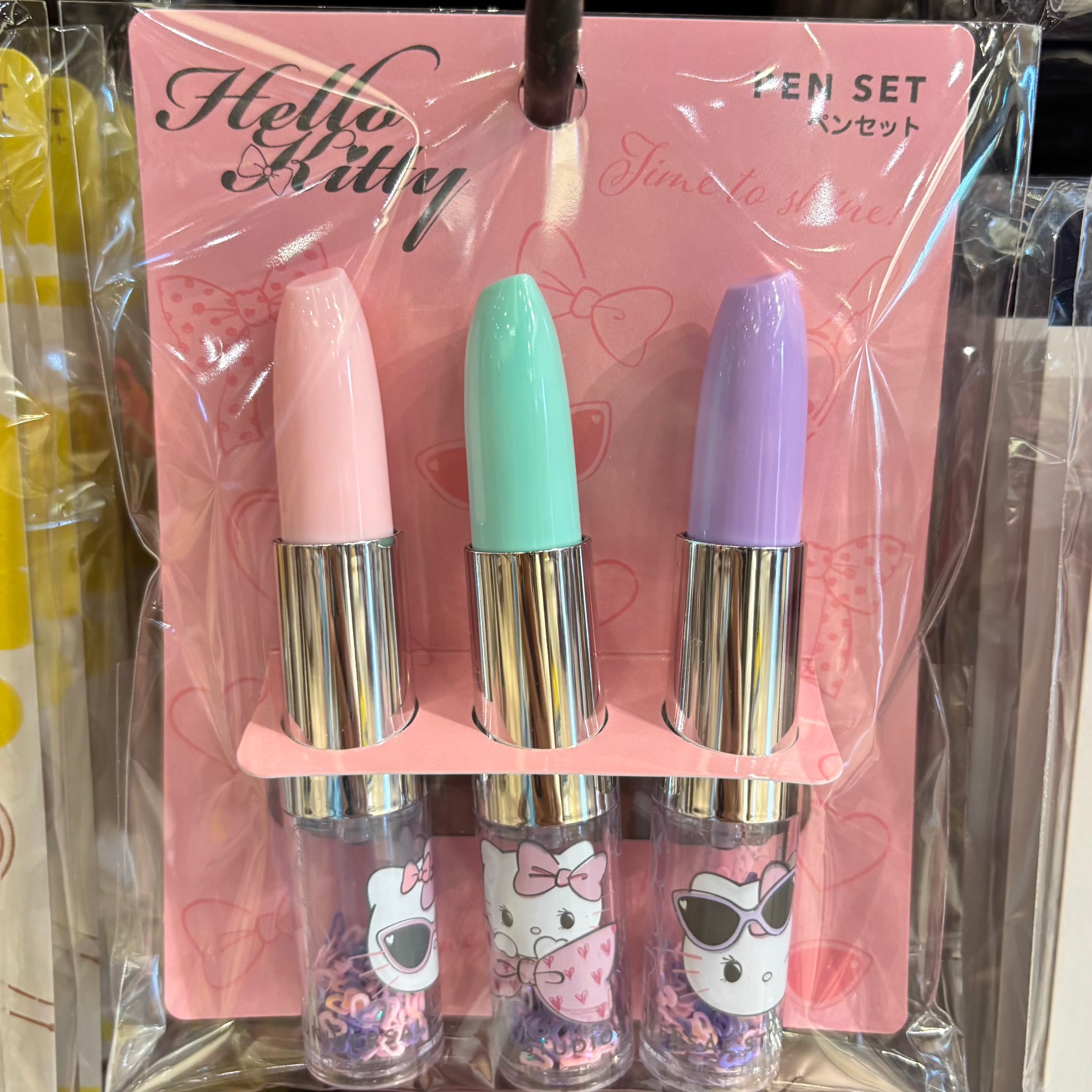USJ Hello Kitty 唇膏形 原子筆 3pcs set