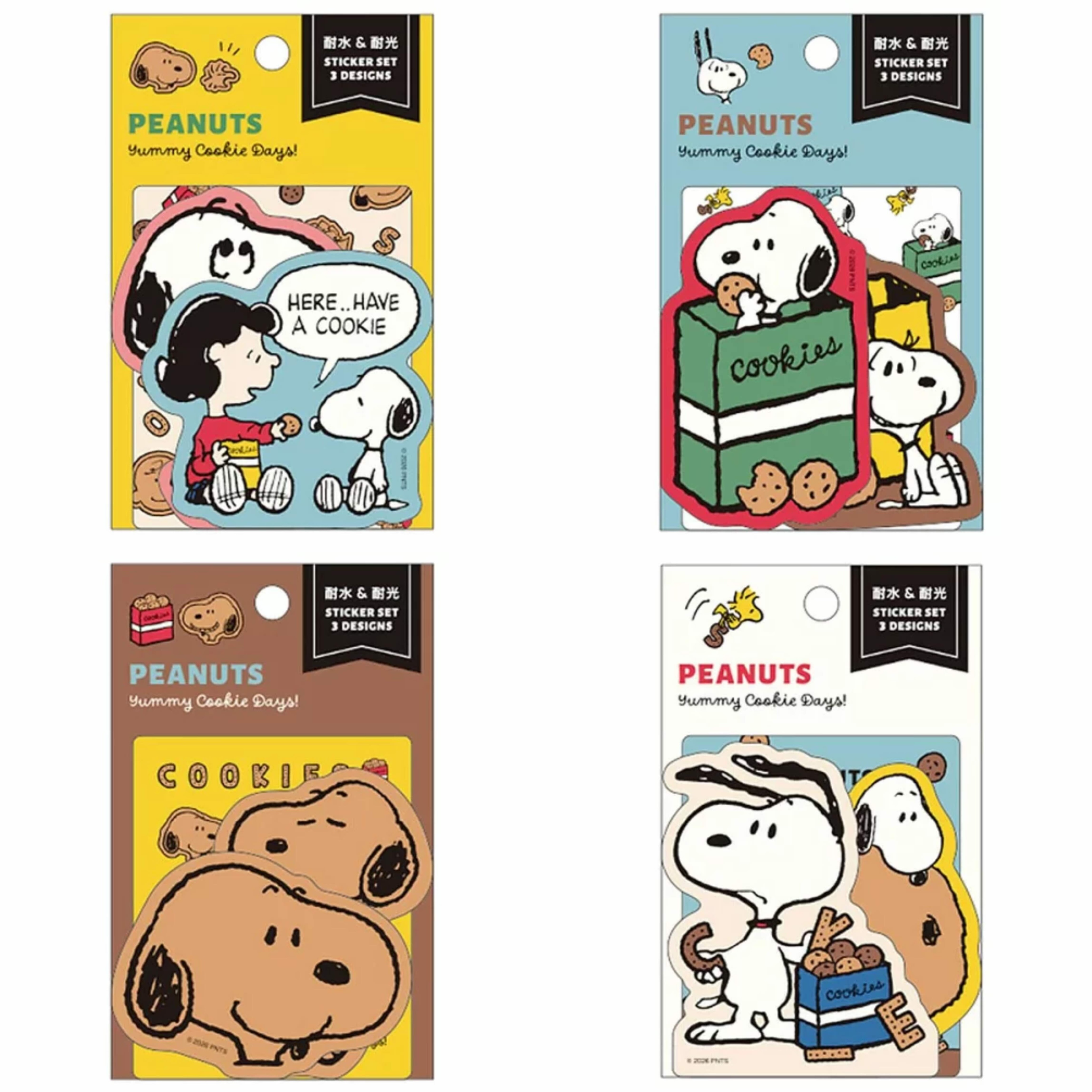 【訂貨】Peanuts Snoopy Yummy Cookie Days 耐光耐水 貼紙 3pcs