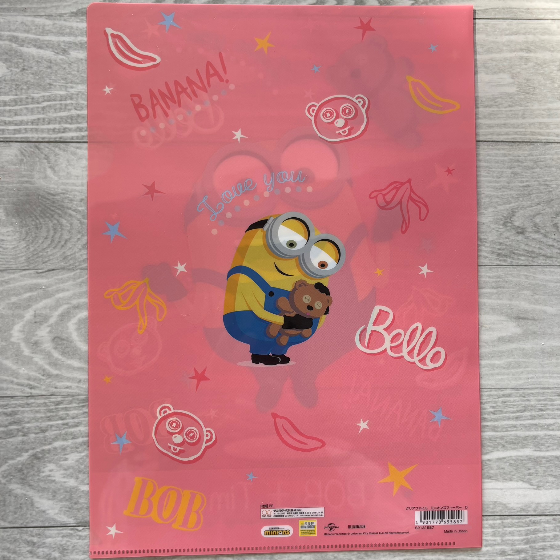 【訂貨】Minions Bob & Tim A4 File（粉紅）