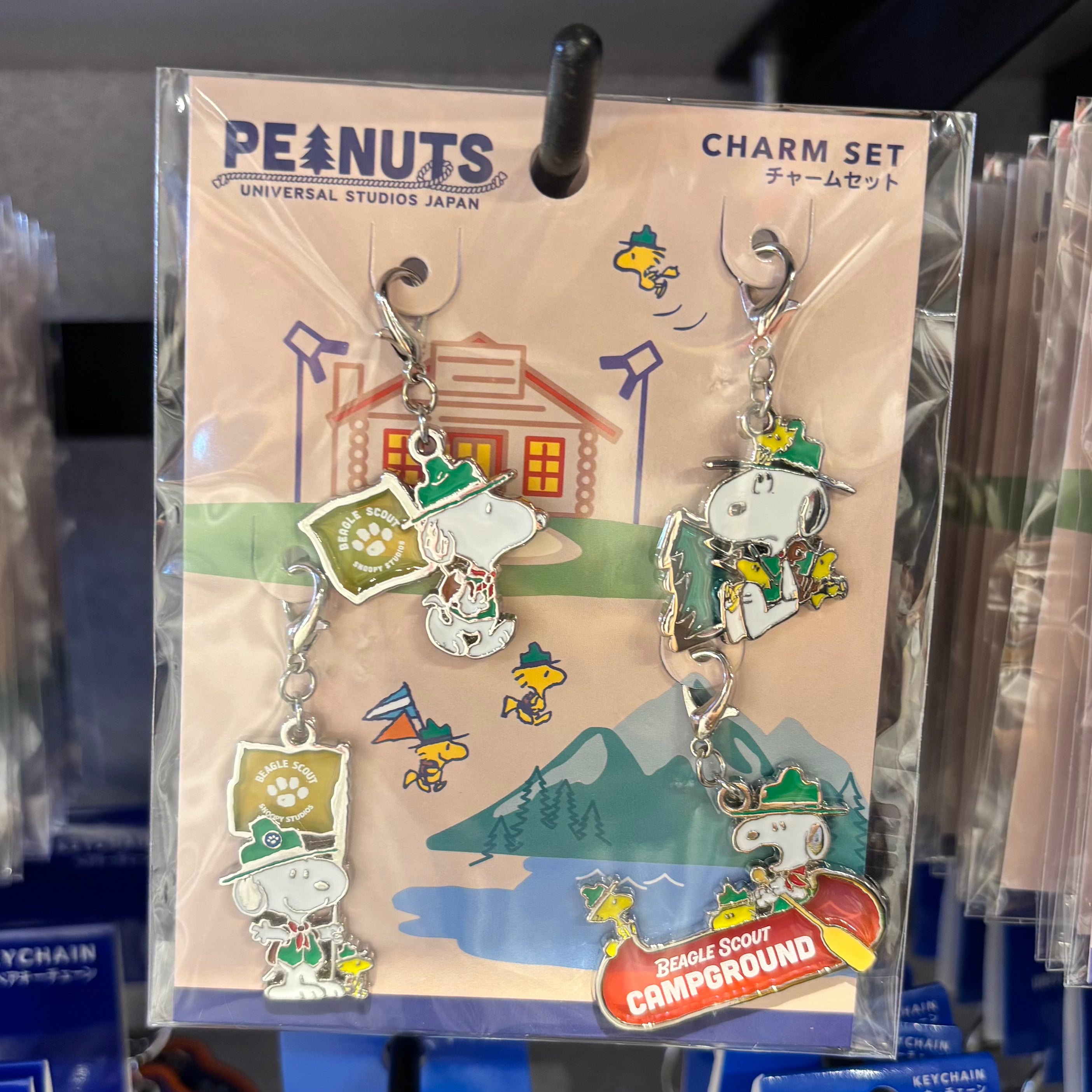 USJ Peanuts Snoopy Beagle Scout 露營童軍系列 - 小吊飾套裝