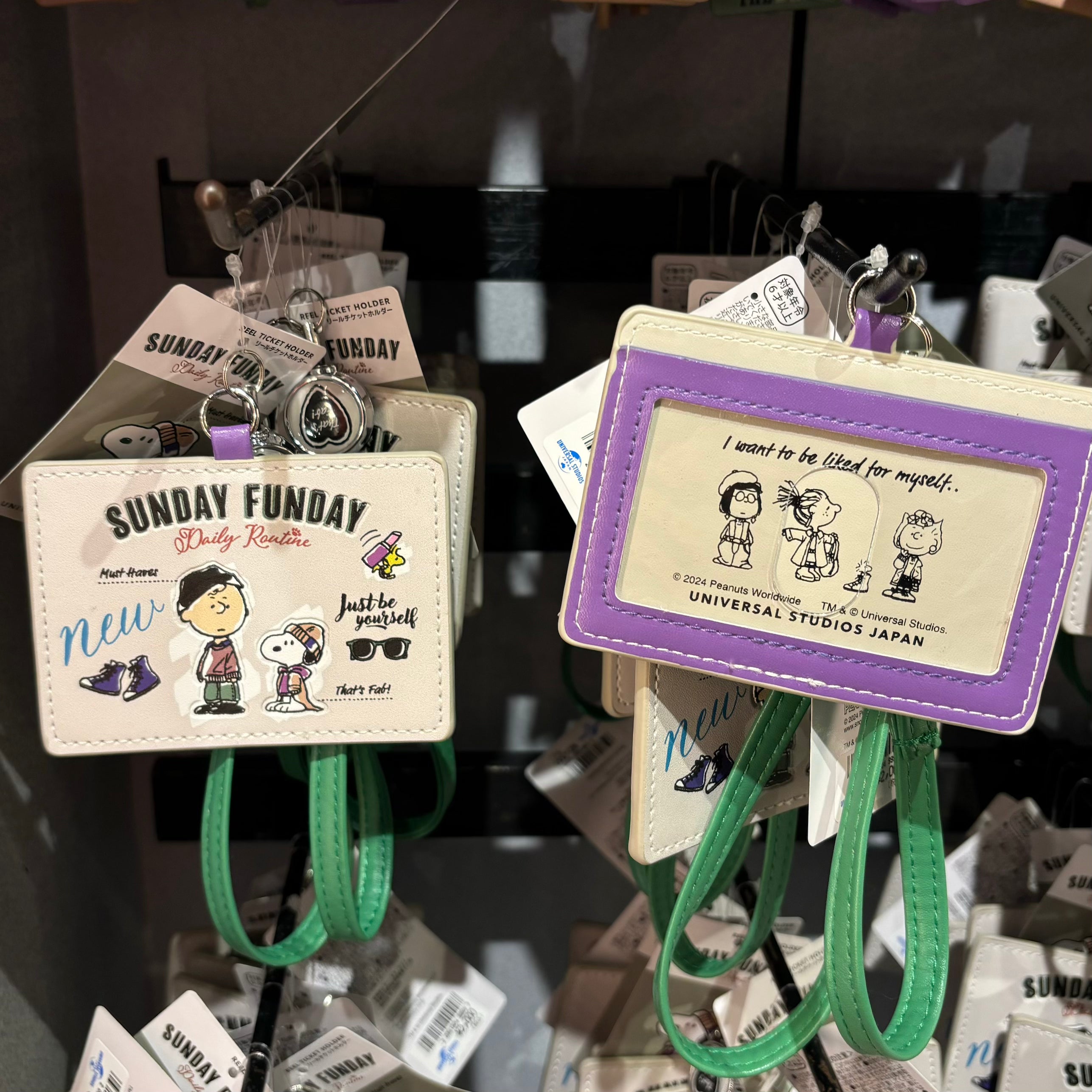 USJ Peanuts Sunday Funday - Snoopy & Charlie Brown 伸縮繩卡套 證件套