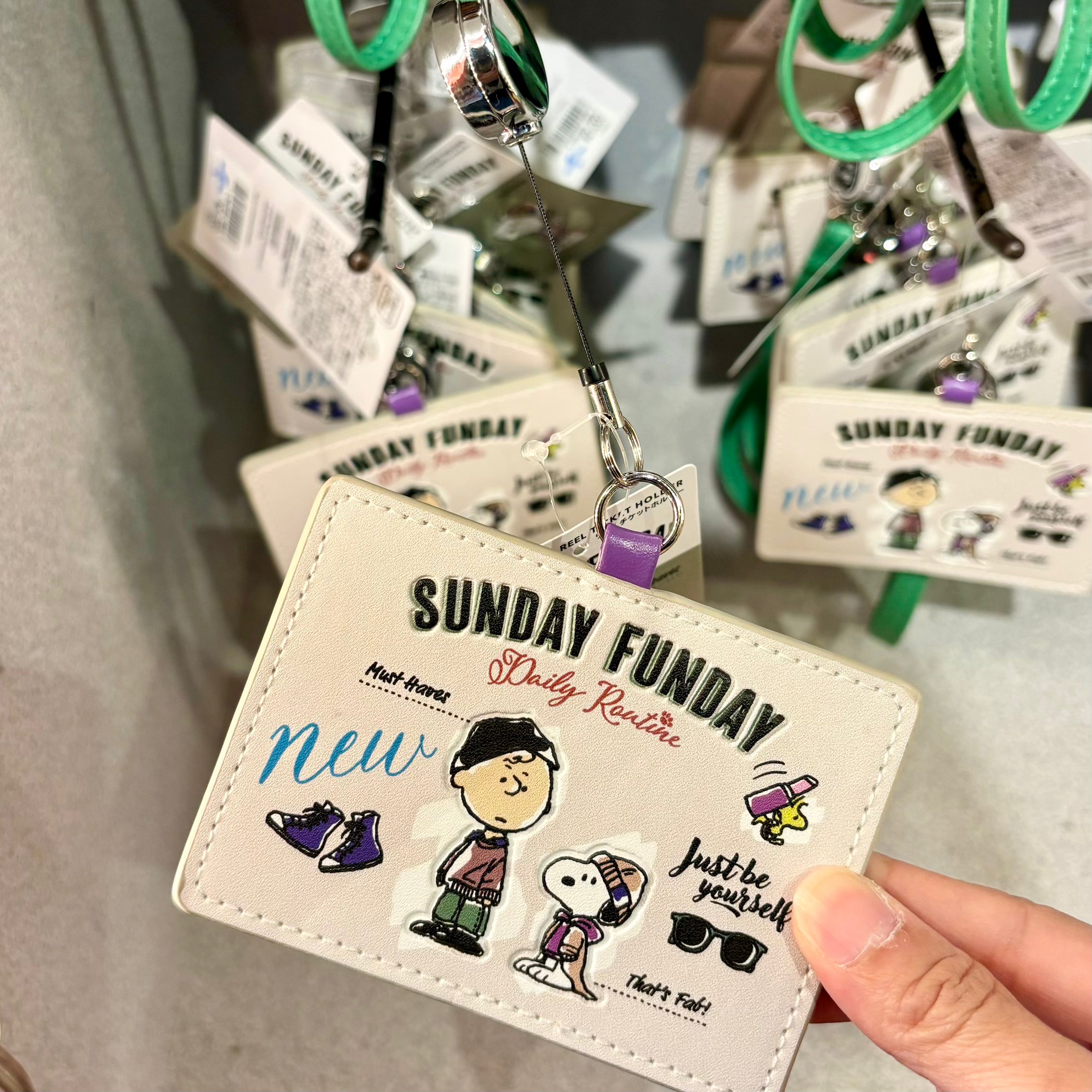 USJ Peanuts Sunday Funday - Snoopy & Charlie Brown 伸縮繩卡套 證件套