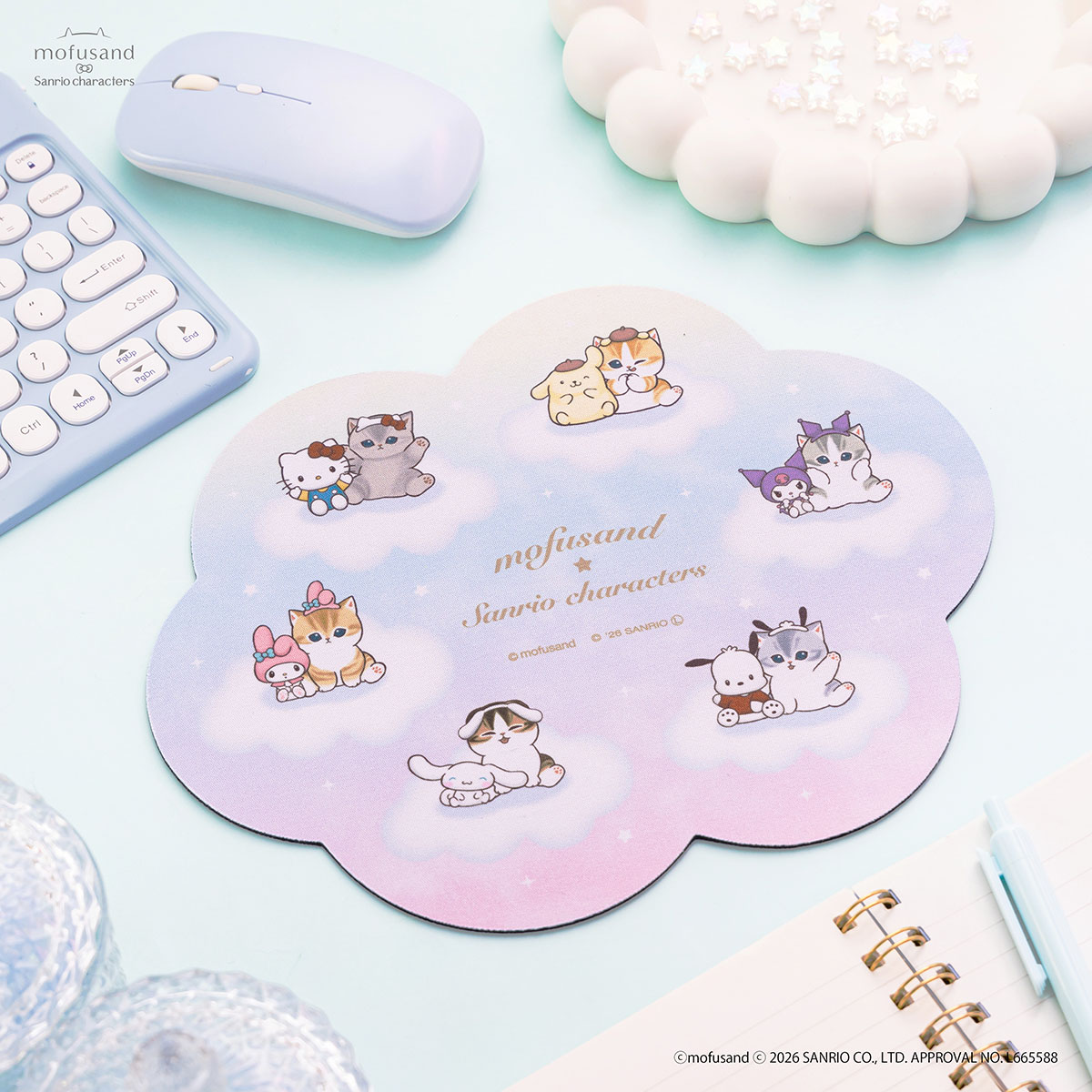 【預訂｜5月】Mofusand x Sanrio 聯乘系列 第三彈 - 滑鼠墊