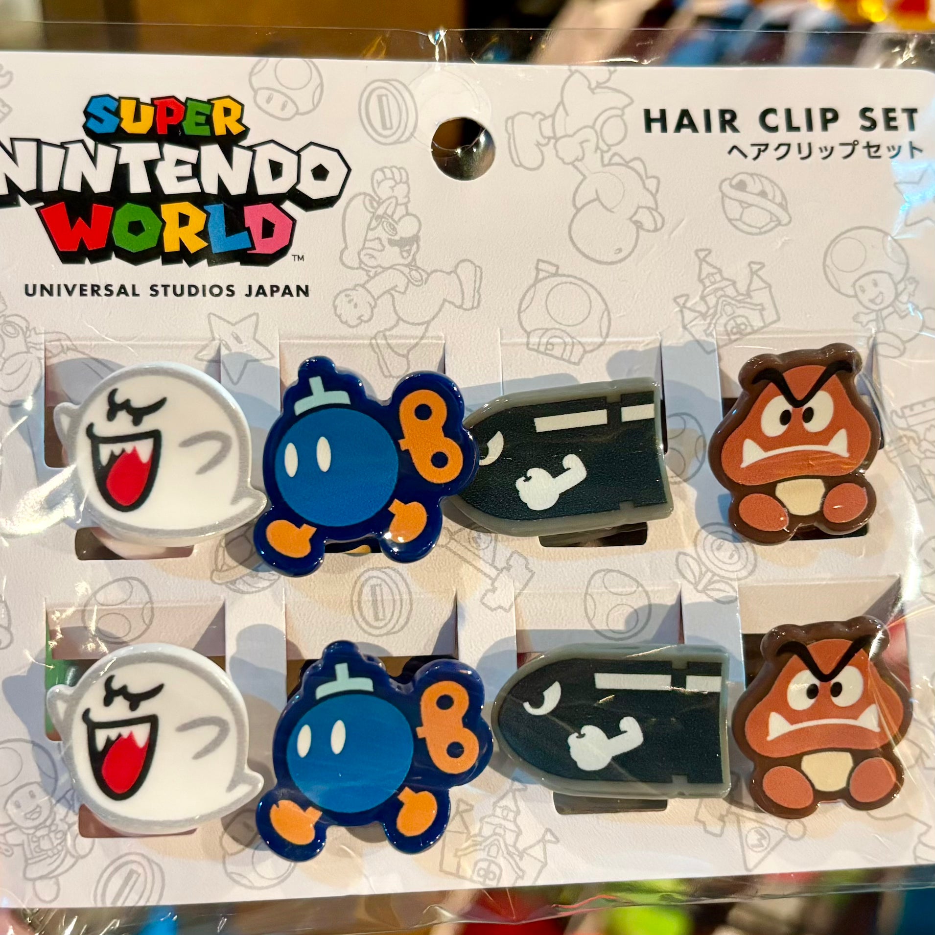 USJ Mario 髮夾套裝 (炸彈兵 x 栗寶寶 x 砲彈 x 幽靈鬼鬼)