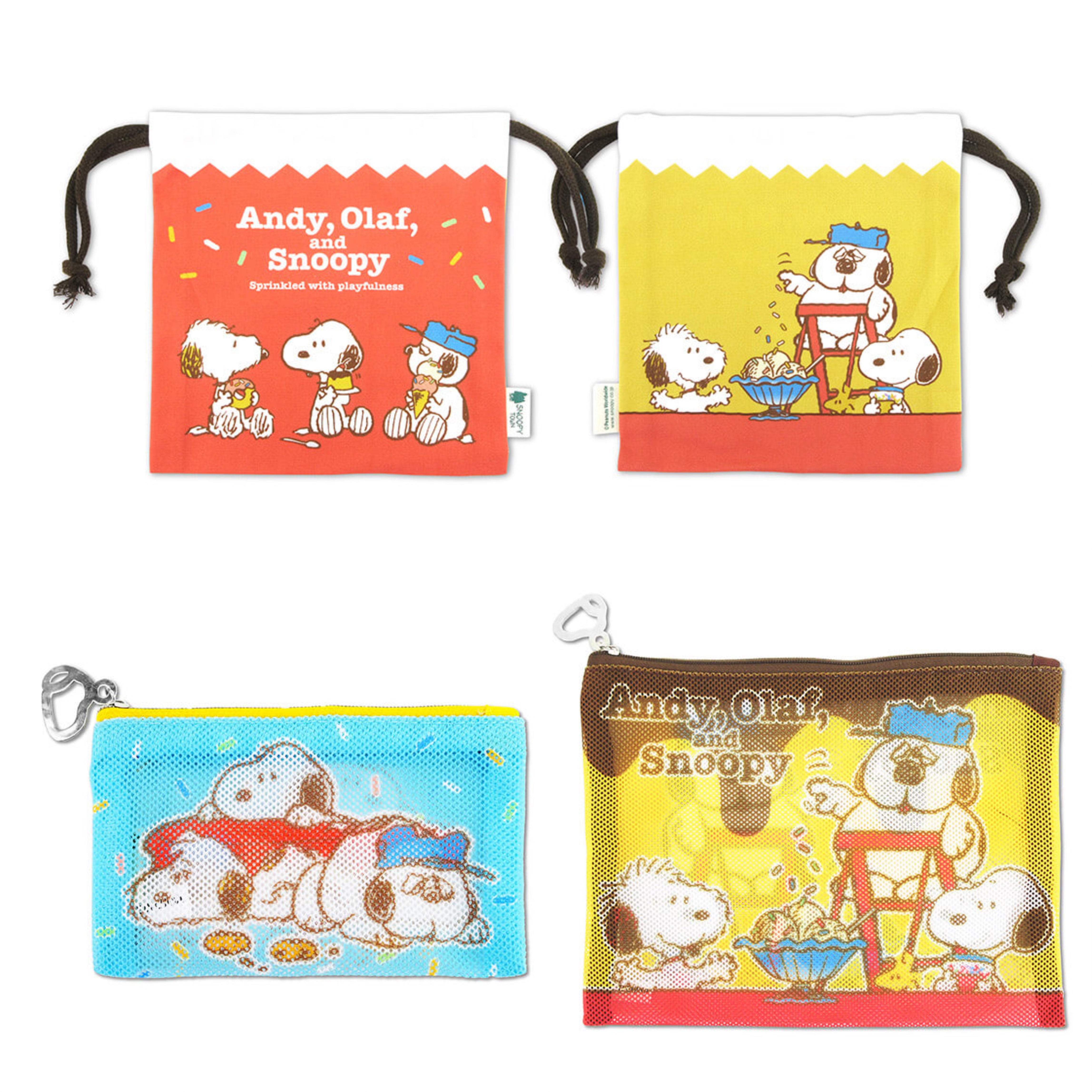 Snoopy Town「ANDY,OLAF, and SNOOPY Sprinkled with playfulness」- 索袋 / Pouch