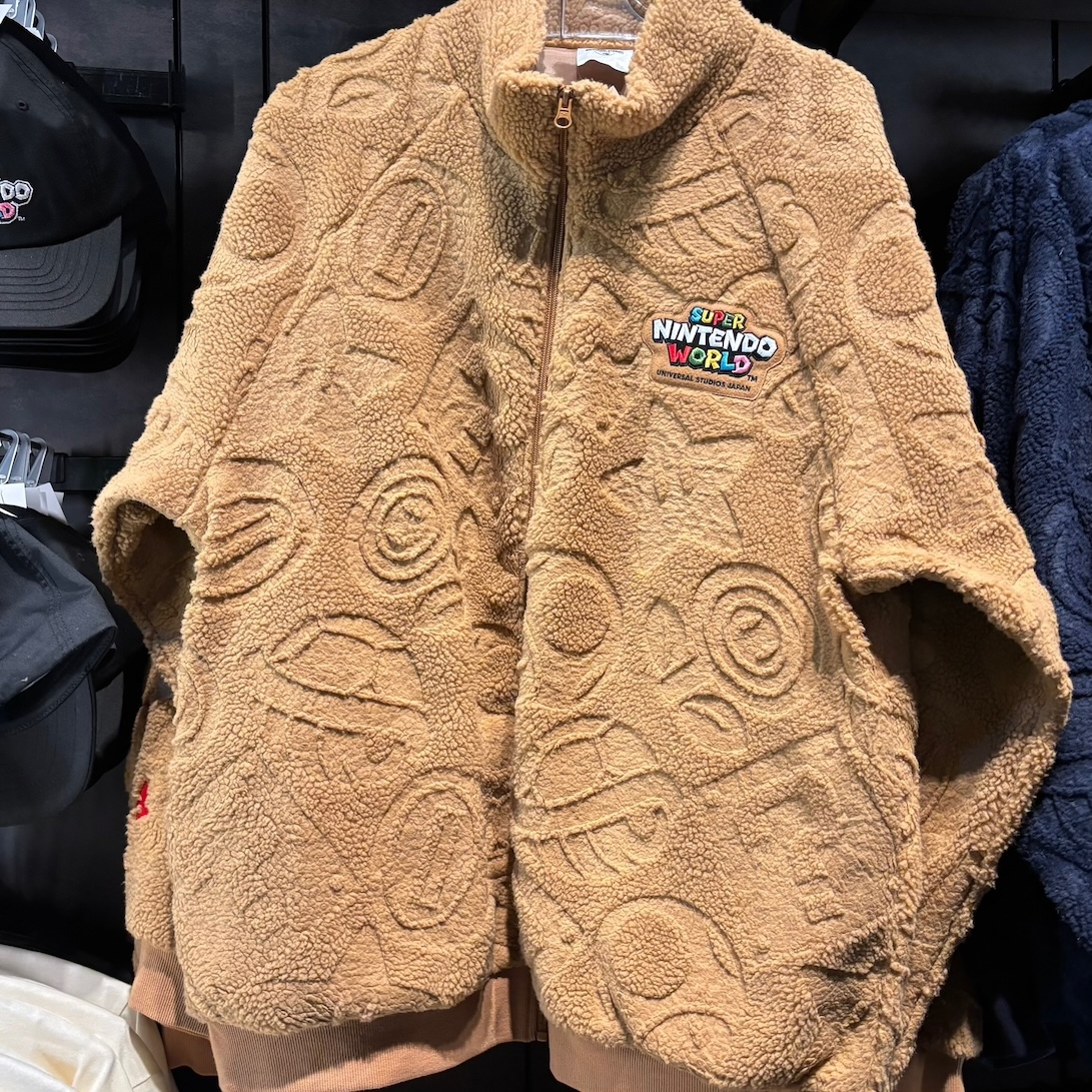 【訂貨】USJ Mario 任天堂世界 立體紋理 毛絨外套（啡）