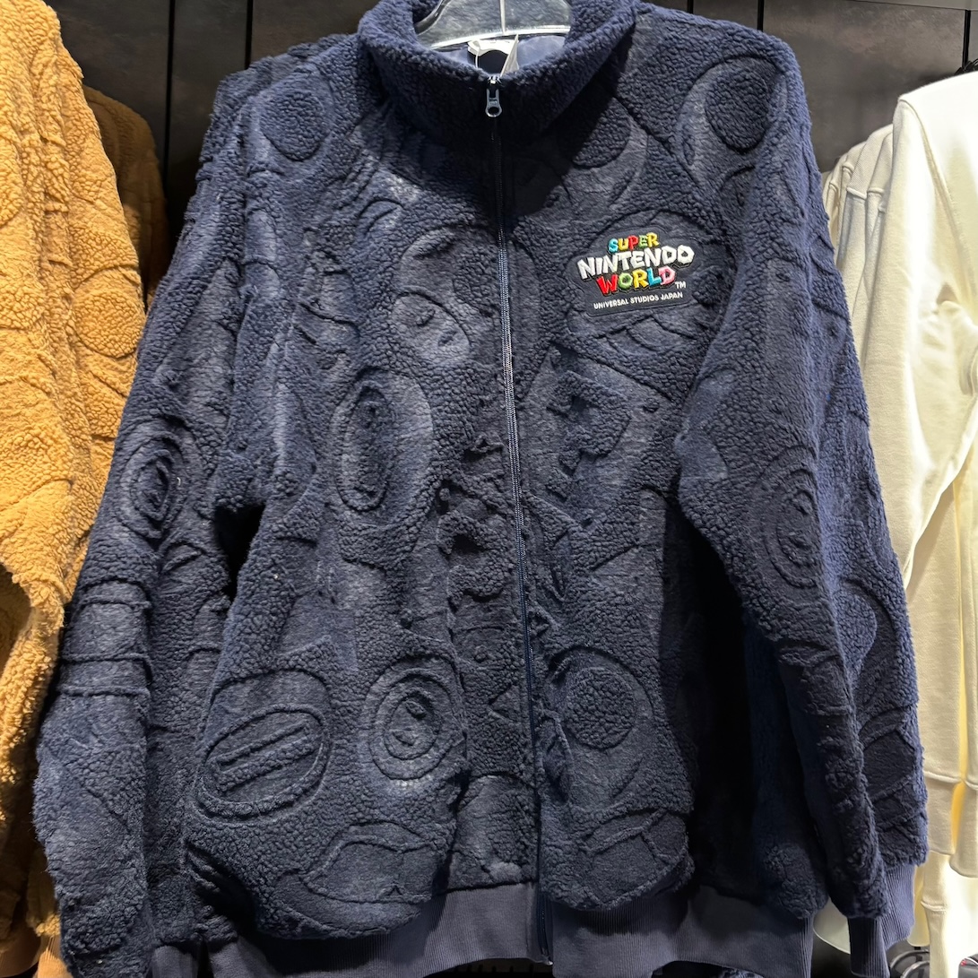 【訂貨】USJ Mario 任天堂世界 立體紋理 毛絨外套（深藍）