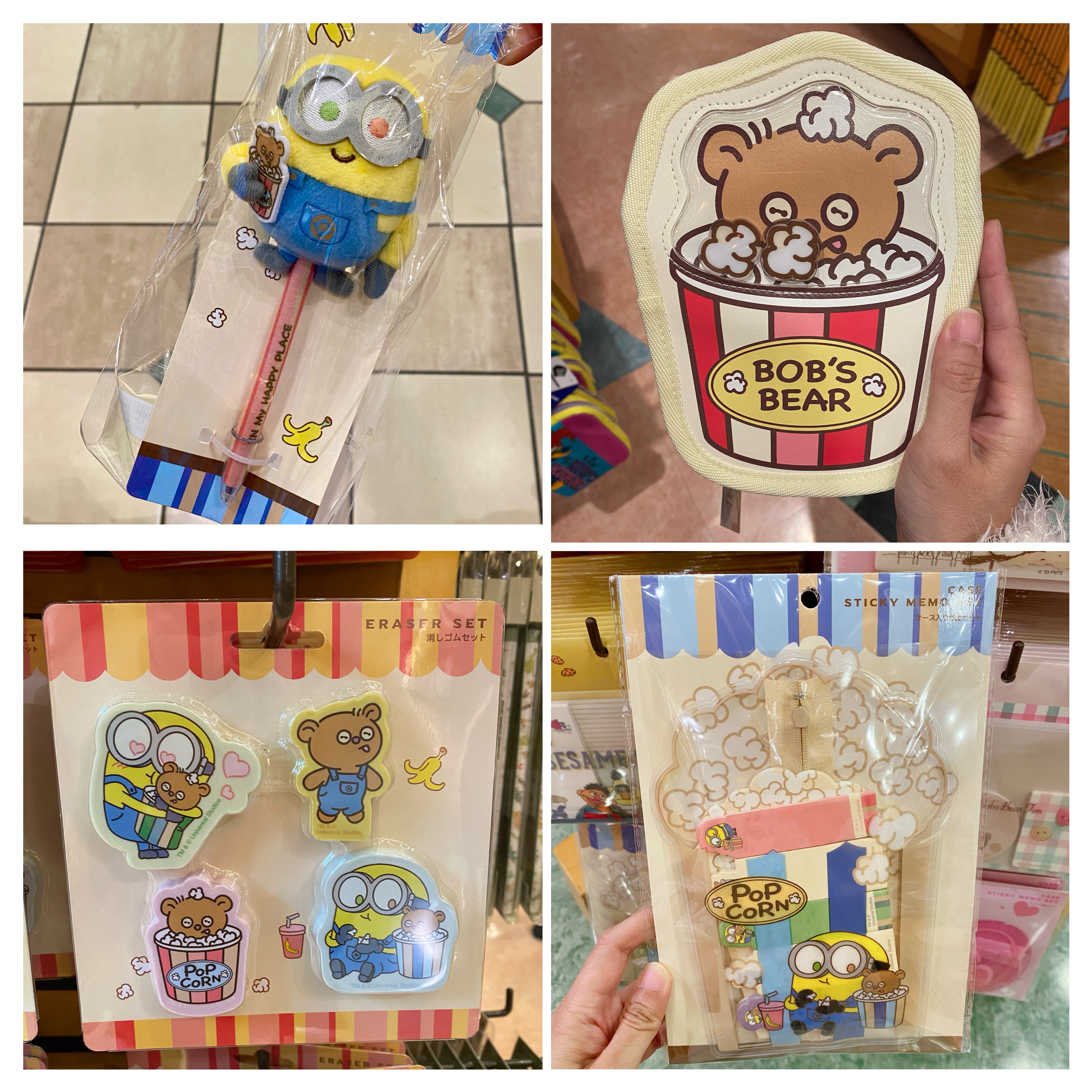 【訂貨】USJ Minions Bob & Tim 爆谷系列文具 - 原子筆 / 便條貼 / 收納袋