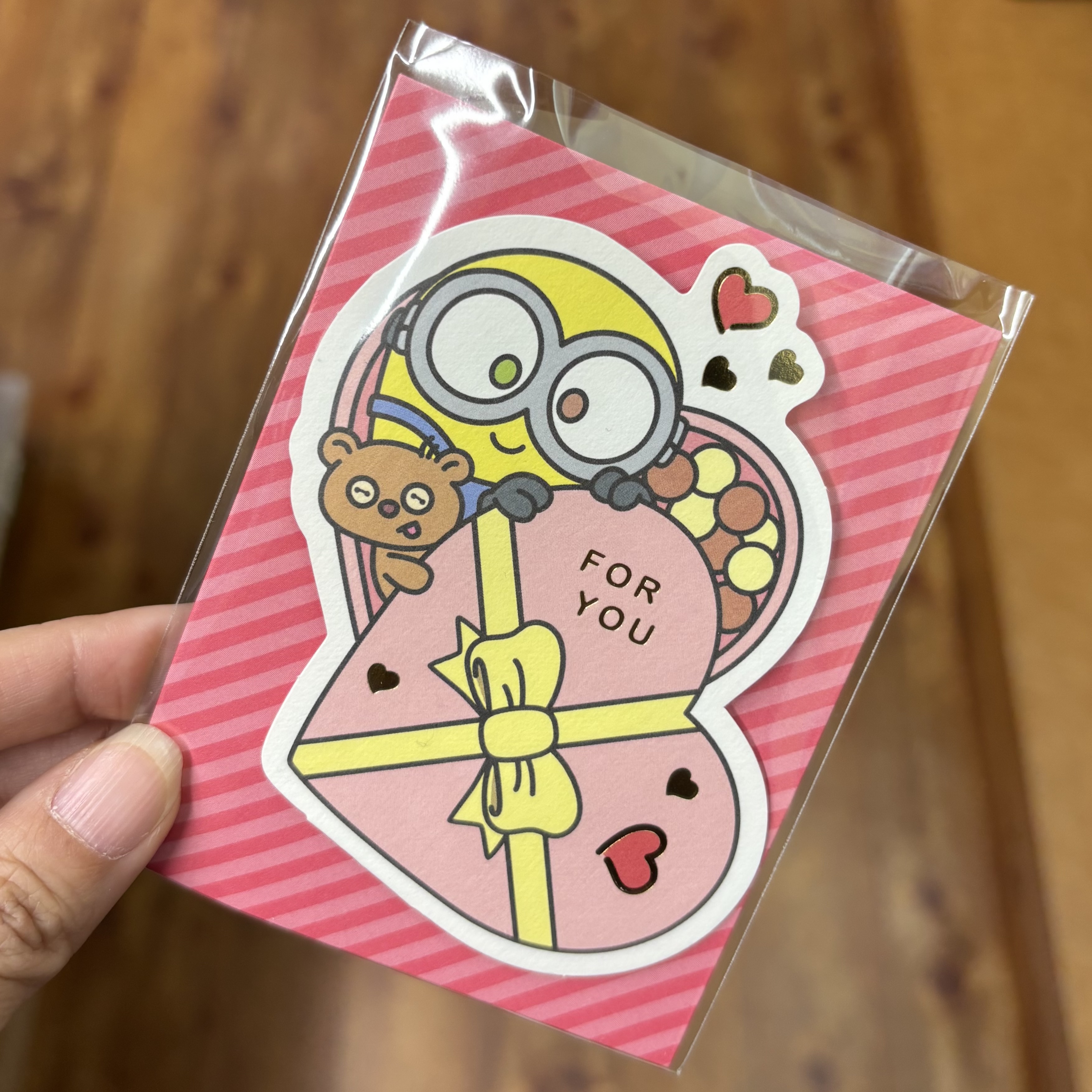 【訂貨】Minions Bob & Tim 立體迷你心意卡（心形 For You）