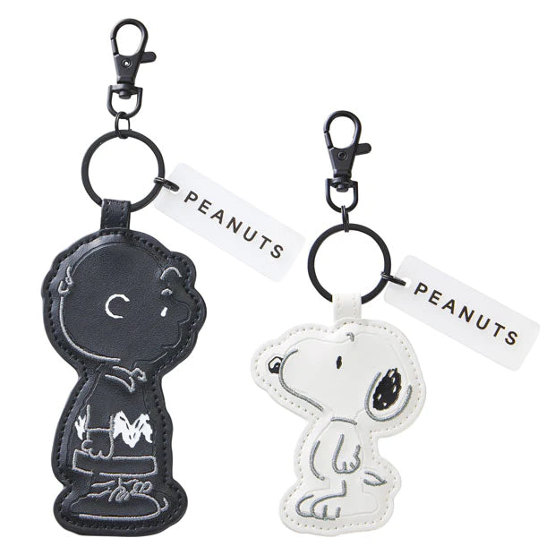 Snoopy & Charlie Monotone Pair Keychain