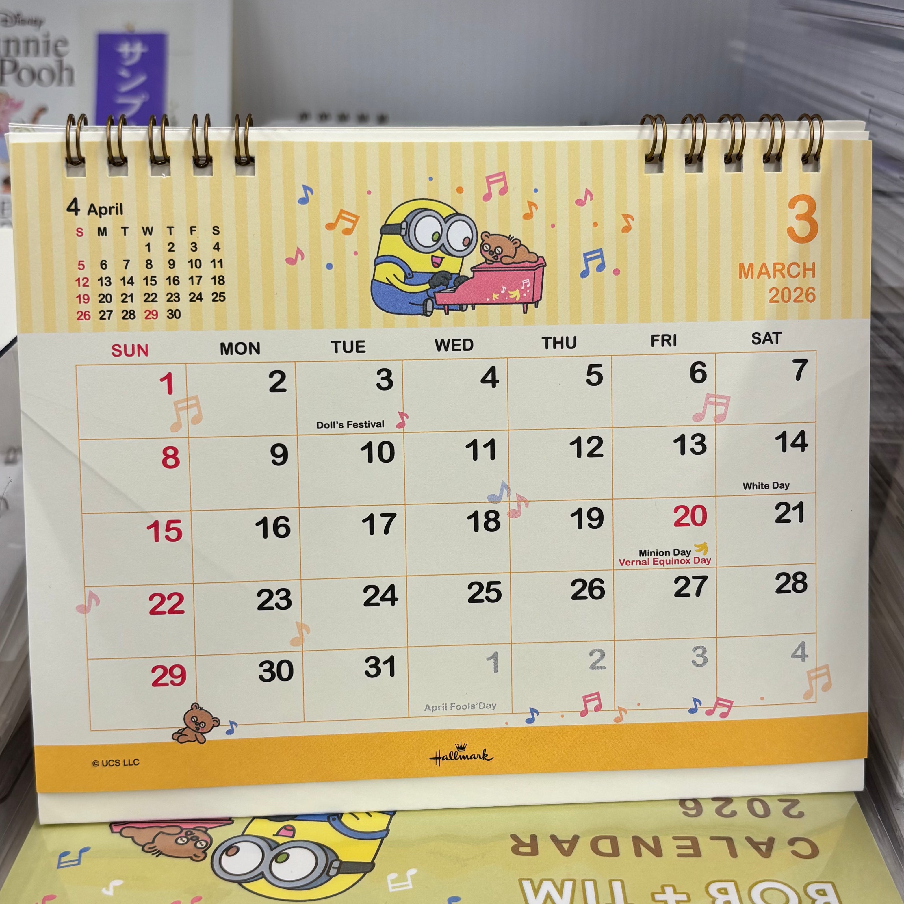 Minions Bob & Tim 2026 座檯月曆