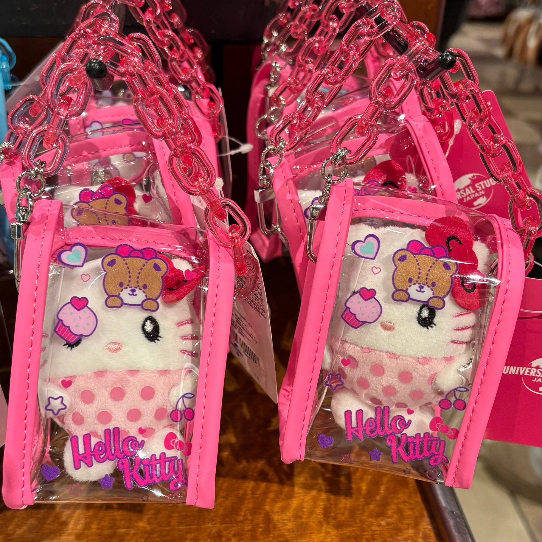 【訂貨】USJ Hello Kitty 迷你公仔 連痛袋 透明娃包