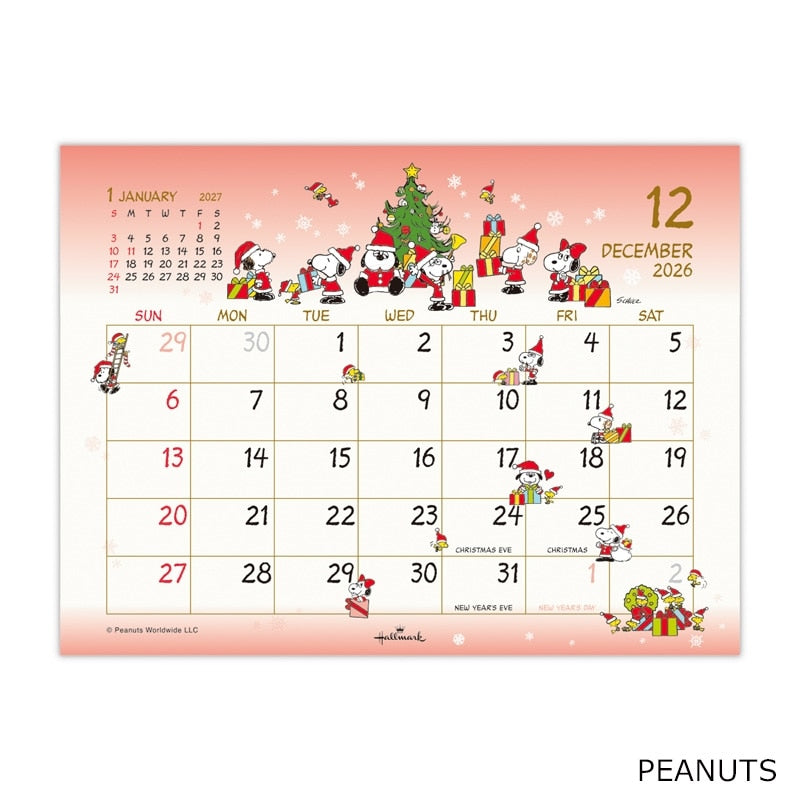 Peanuts Snoopy 2026 座檯月曆