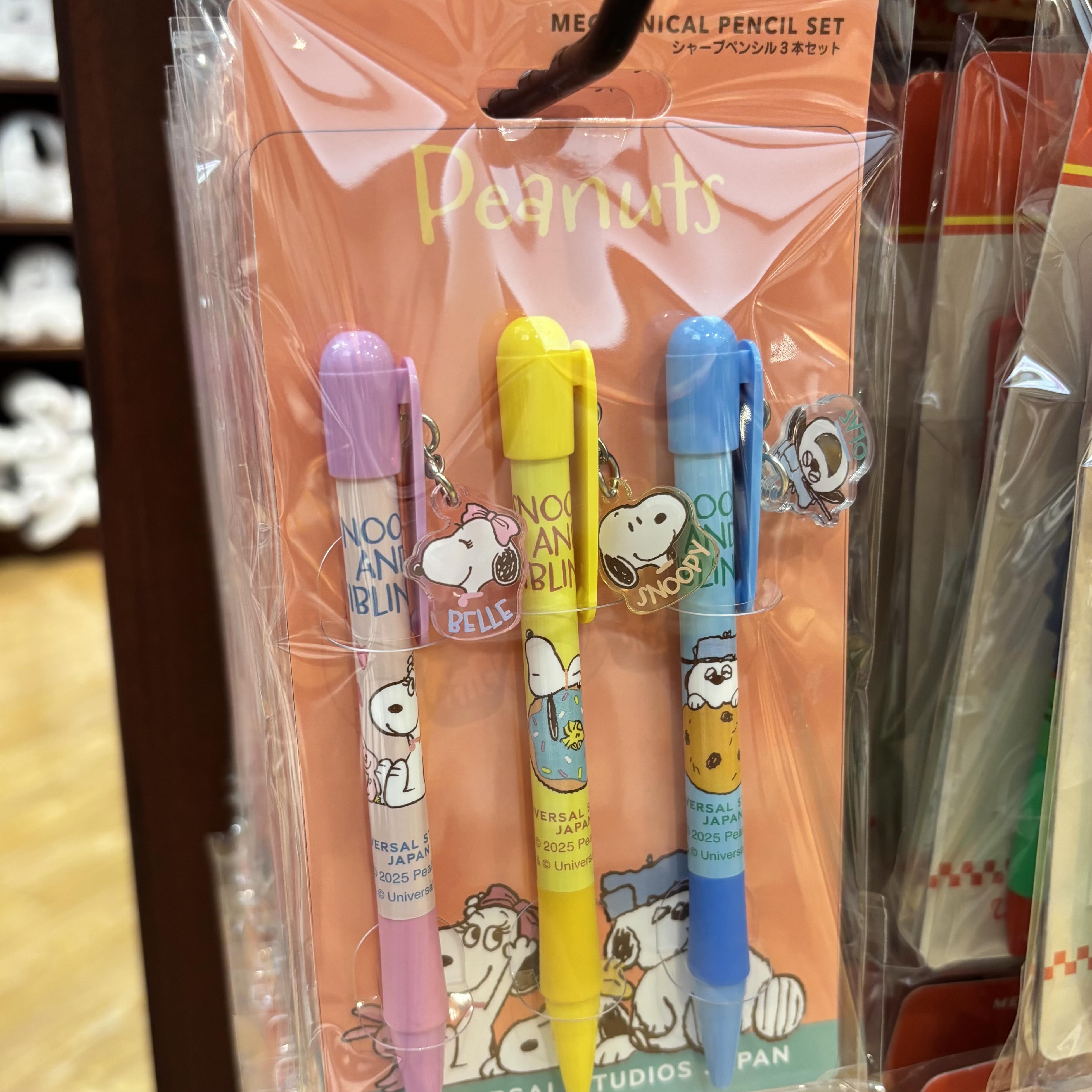 【訂貨】USJ Peanuts Snoopy Belle & Olaf 鉛芯筆套裝