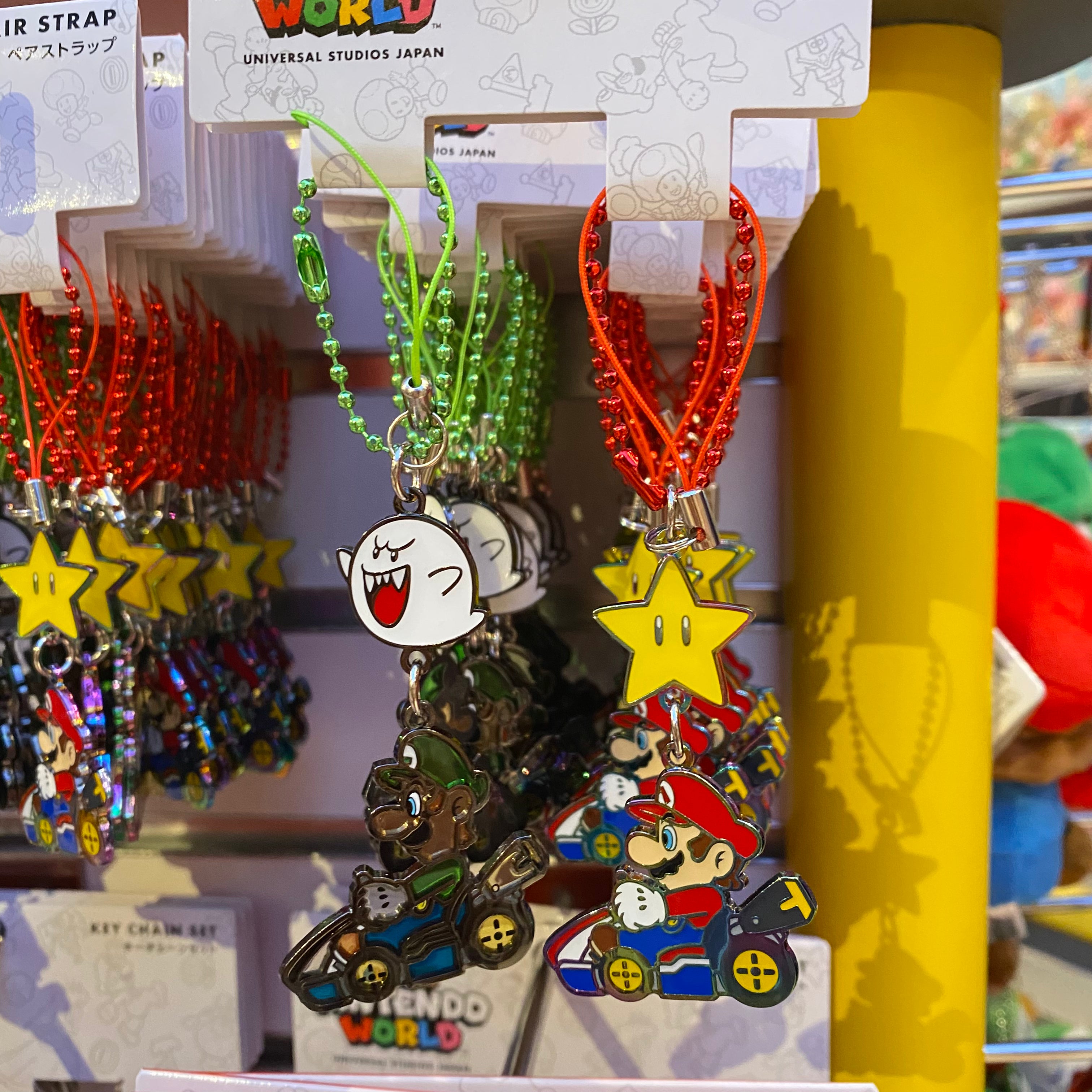 USJ Mario Kart Pair Keychain - Mario & Luigi