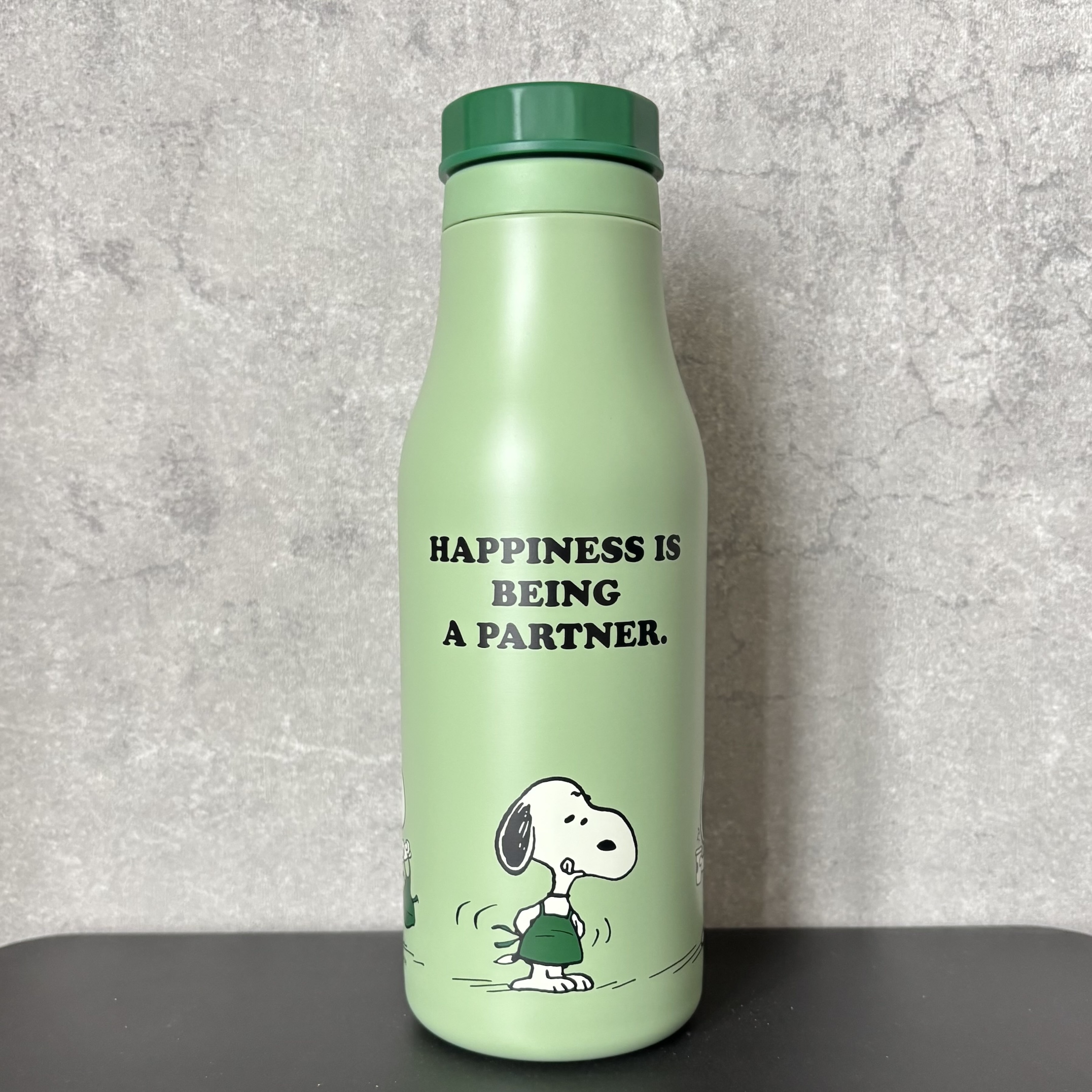 【訂貨】Starbucks x Peanuts Snoopy HAPPINESS IS BEING A PARTNER - 不鏽鋼保溫瓶（綠）