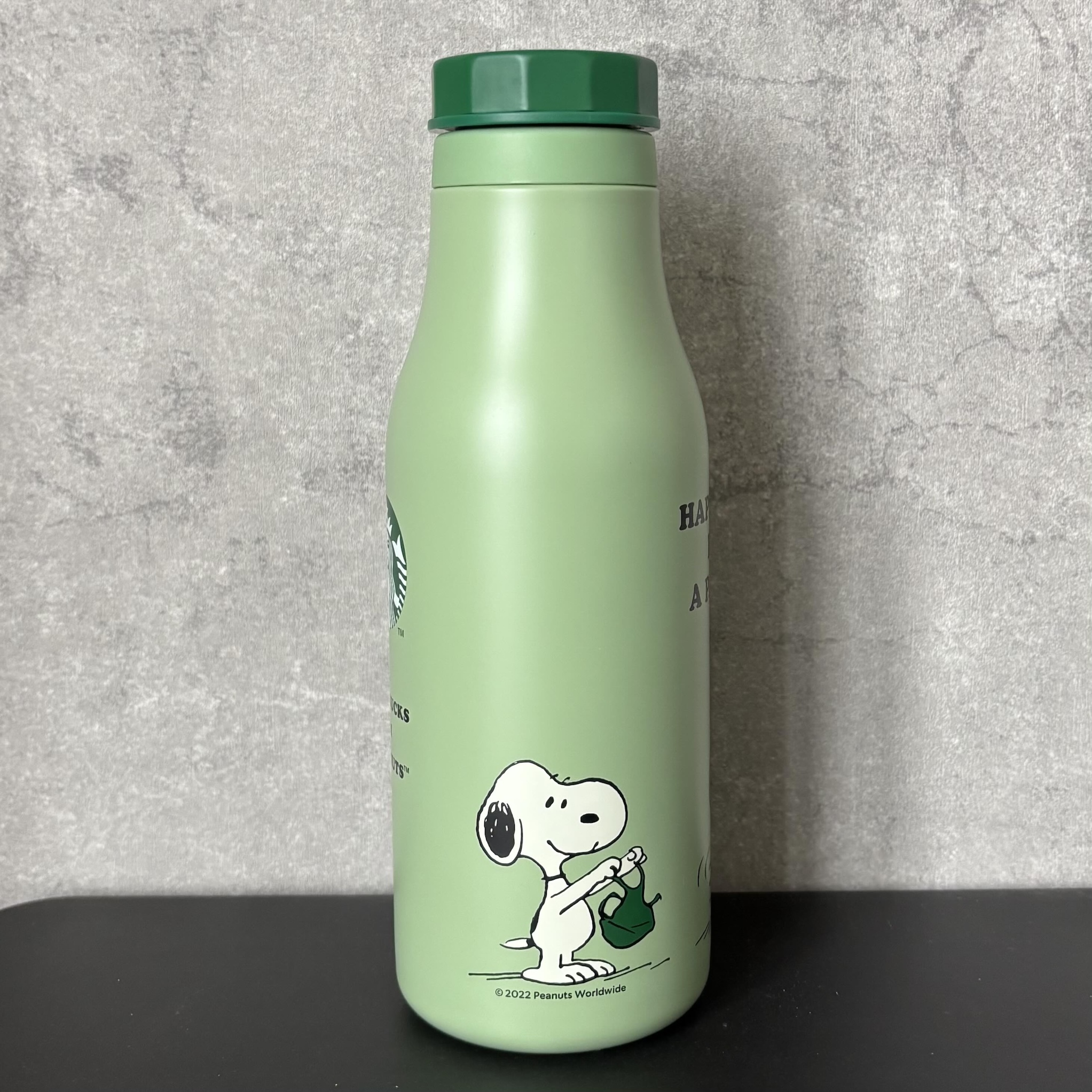 【訂貨】Starbucks x Peanuts Snoopy HAPPINESS IS BEING A PARTNER - 不鏽鋼保溫瓶（綠）