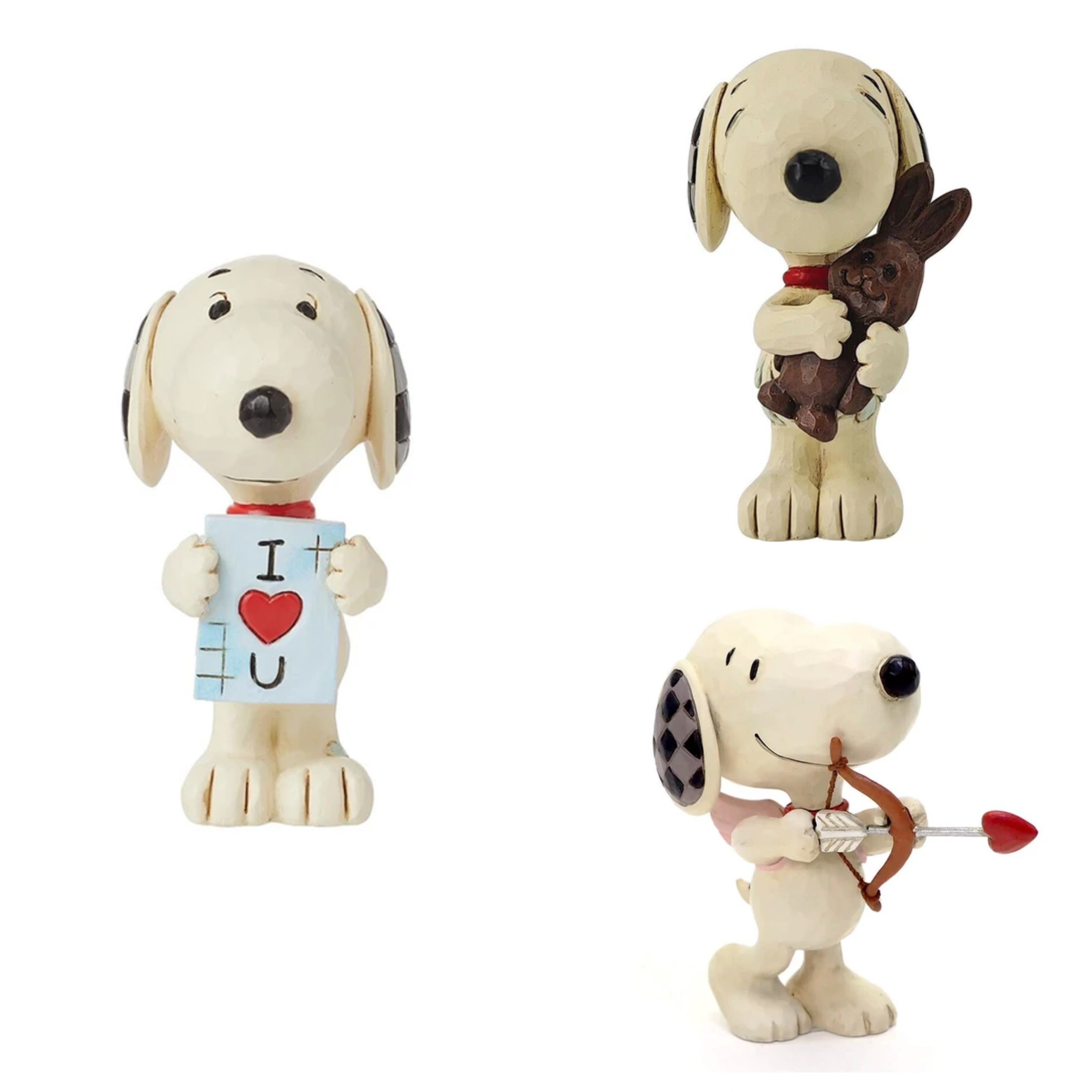 JIM SHORE PEANUTS Snoopy 木雕擺設 - Love Sign / 朱古力兔子 / 丘比特