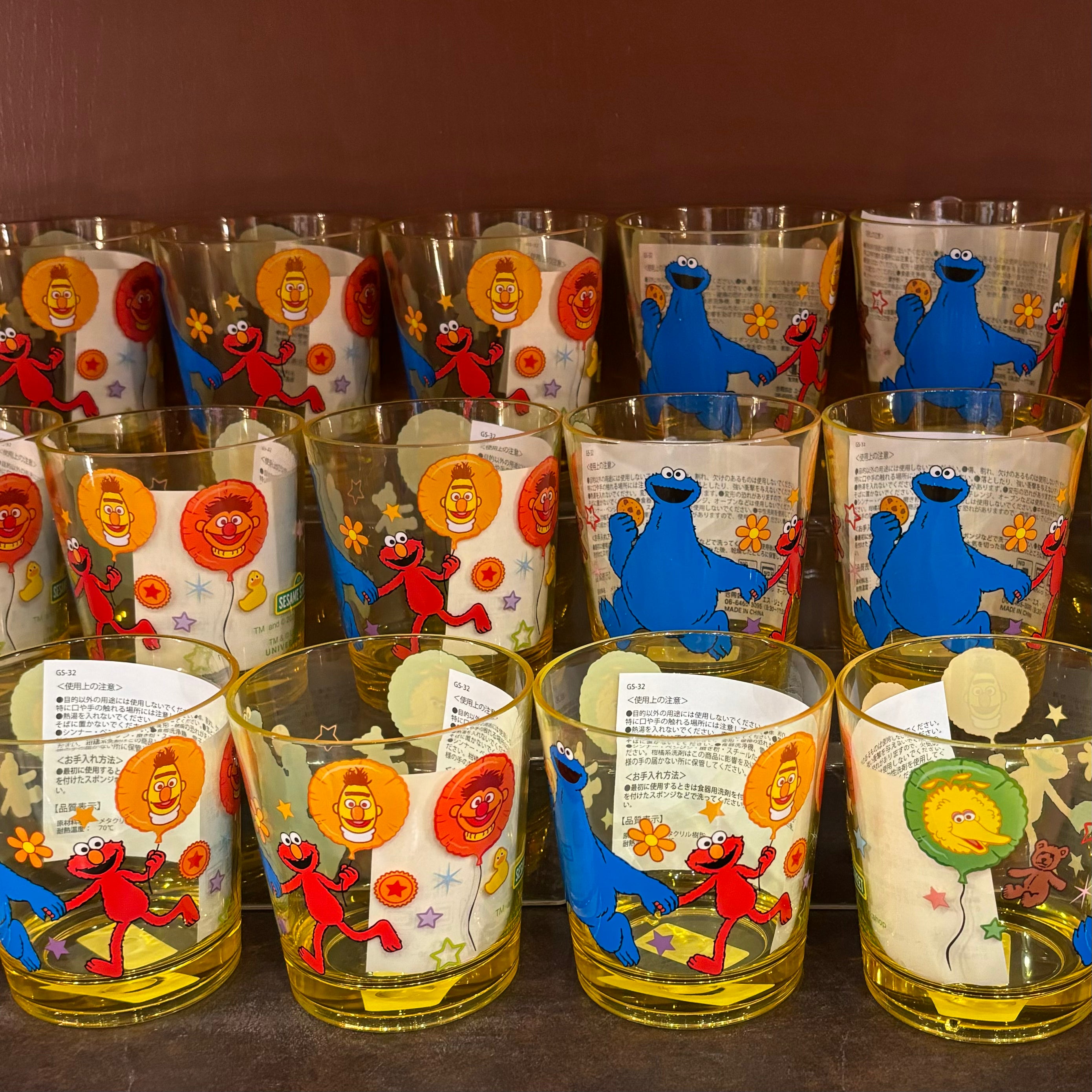 USJ 芝麻街 多角色 膠水杯