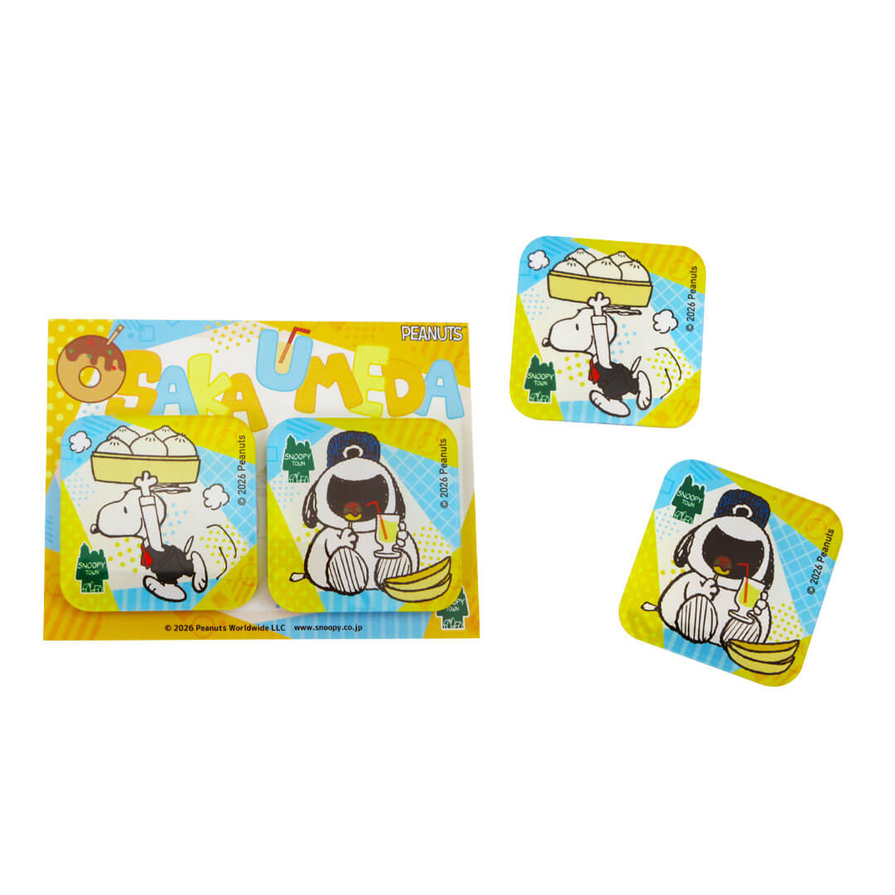 【訂貨】Snoopy Town 大阪梅田店限定「當地美食」系列 - 磁石 磁鐵貼 2pcs