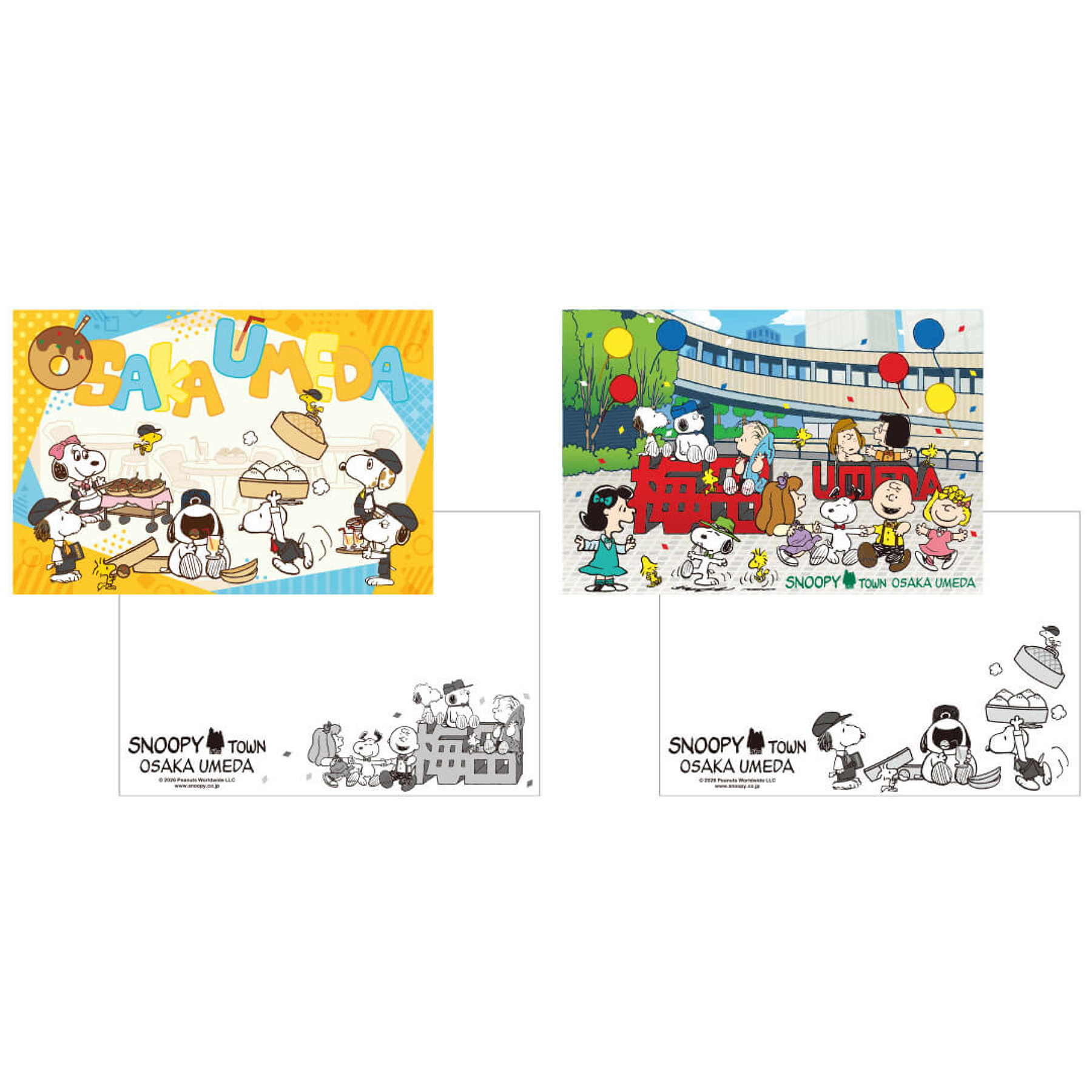 【訂貨】Snoopy Town 大阪梅田店限定「當地美食」系列 - 明信片 Memopad