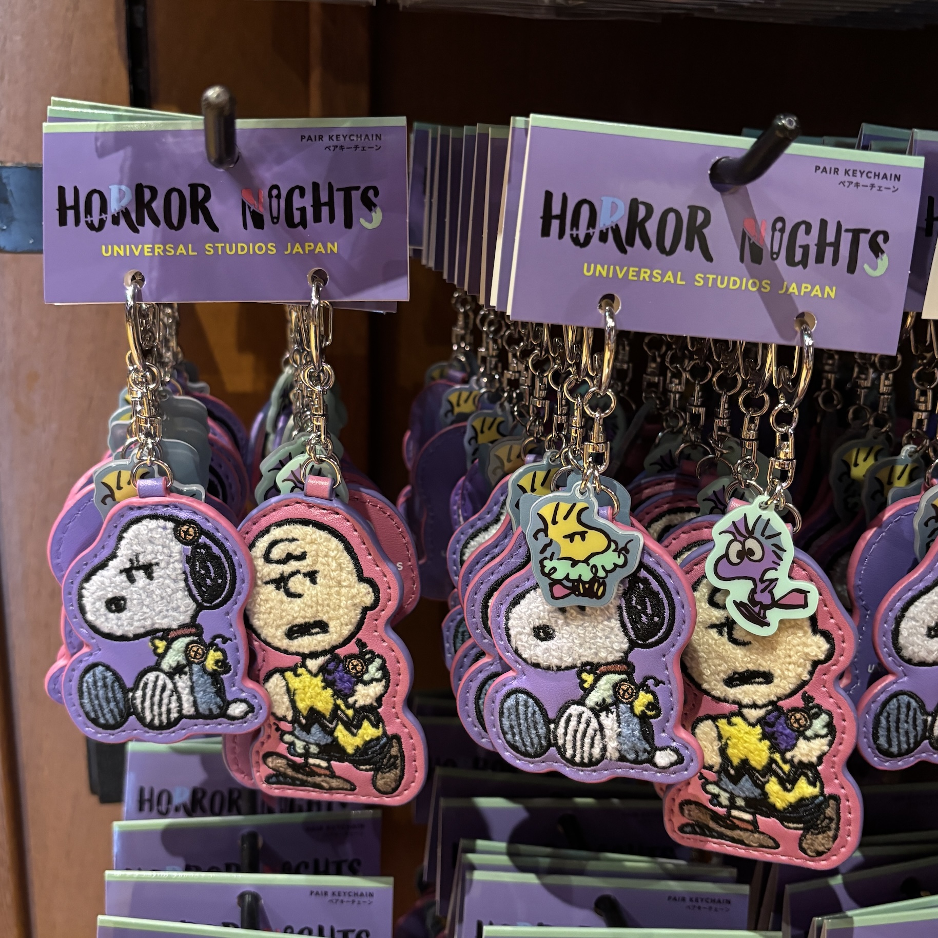 【訂貨】USJ Halloween Snoopy Horror Nights - Pair Keychain 刺繡鑰匙扣