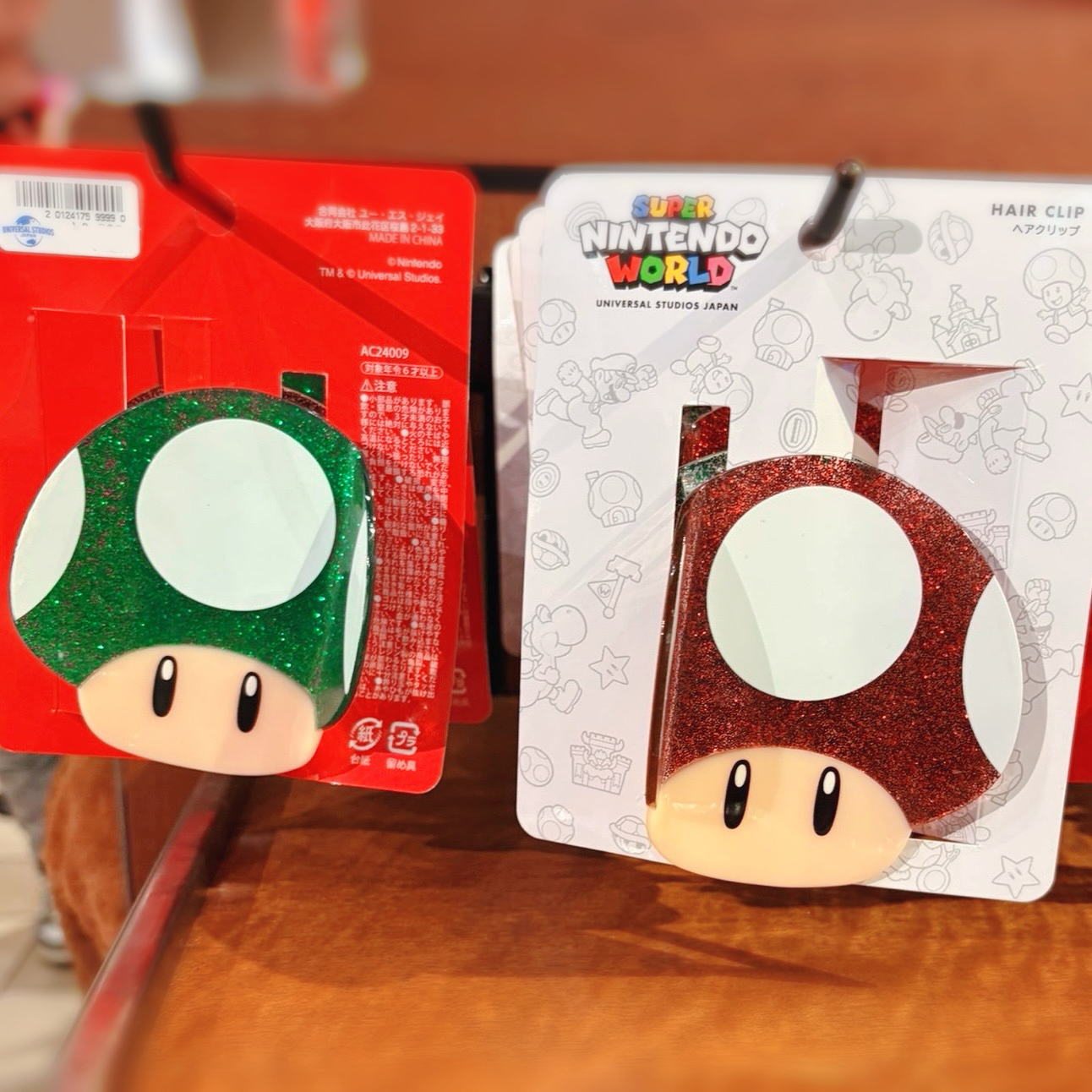 【訂貨】USJ 任天堂世界 紅綠色蘑菇 超級蘑菇 1-Up 蘑菇 大抓夾 / 鯊魚夾 