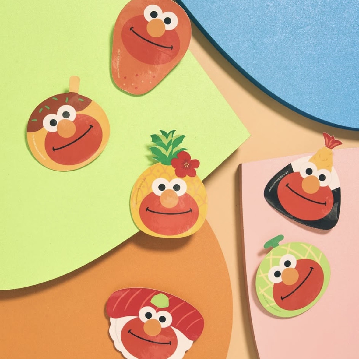 【訂貨】Sesame Street Market Hello Japan 芝麻街日本當地美食系列 - Elmo 貼紙