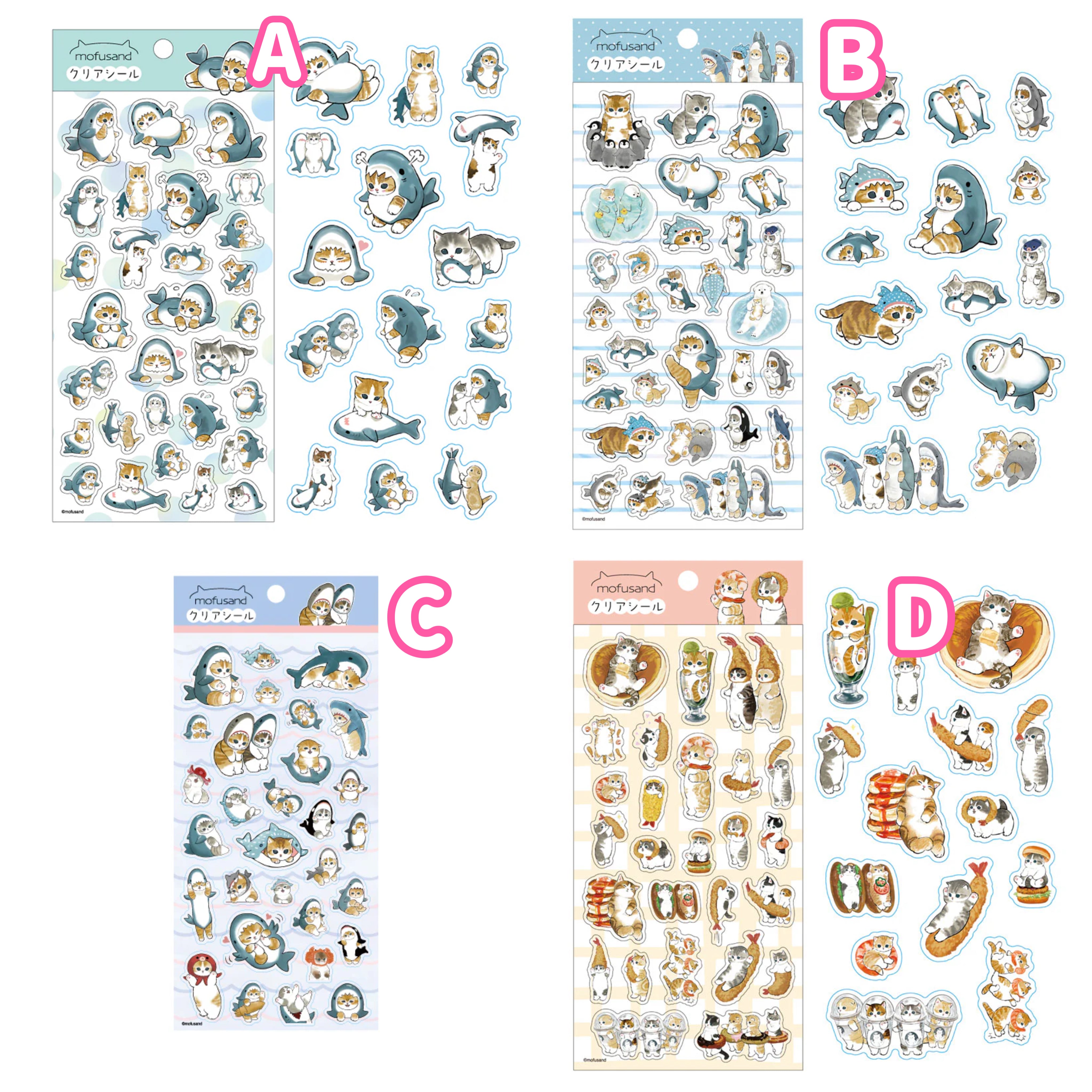 【訂貨】Mofusand 鯊魚貓 Clear Seal 貼紙