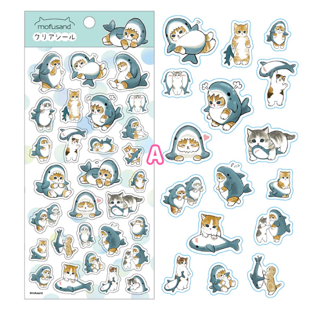 【訂貨】Mofusand 鯊魚貓 Clear Seal 貼紙