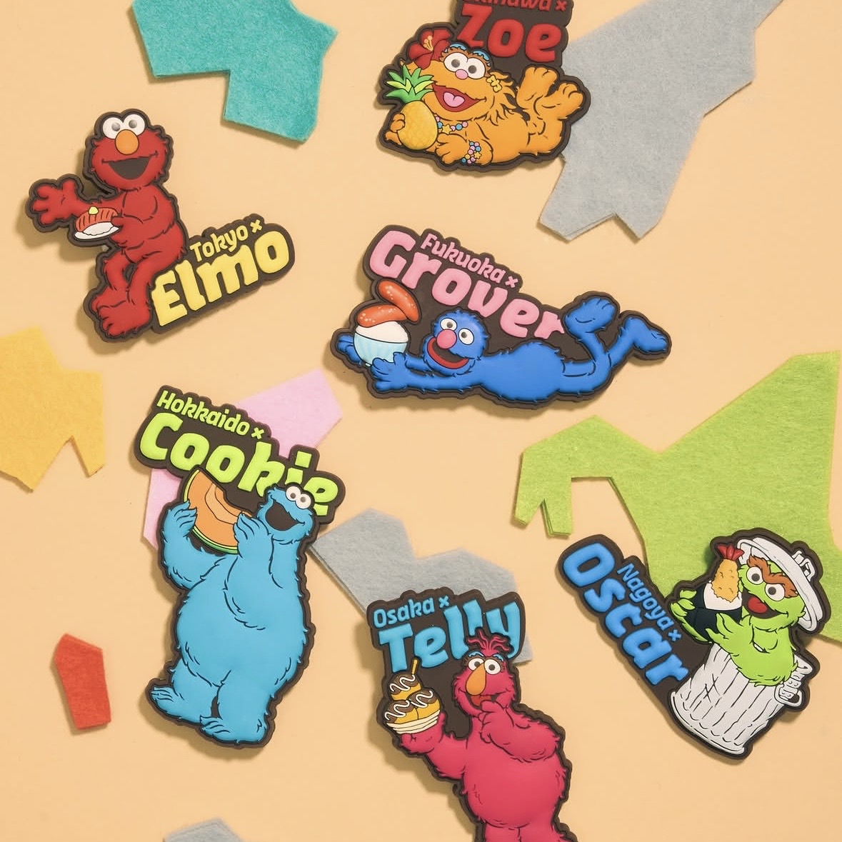 【訂貨】Sesame Street Market Hello Japan 芝麻街日本當地美食系列 - 磁石 磁鐵貼