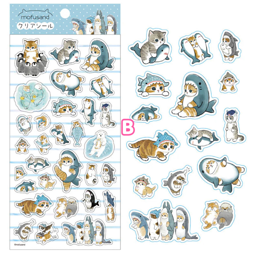 【訂貨】Mofusand 鯊魚貓 Clear Seal 貼紙
