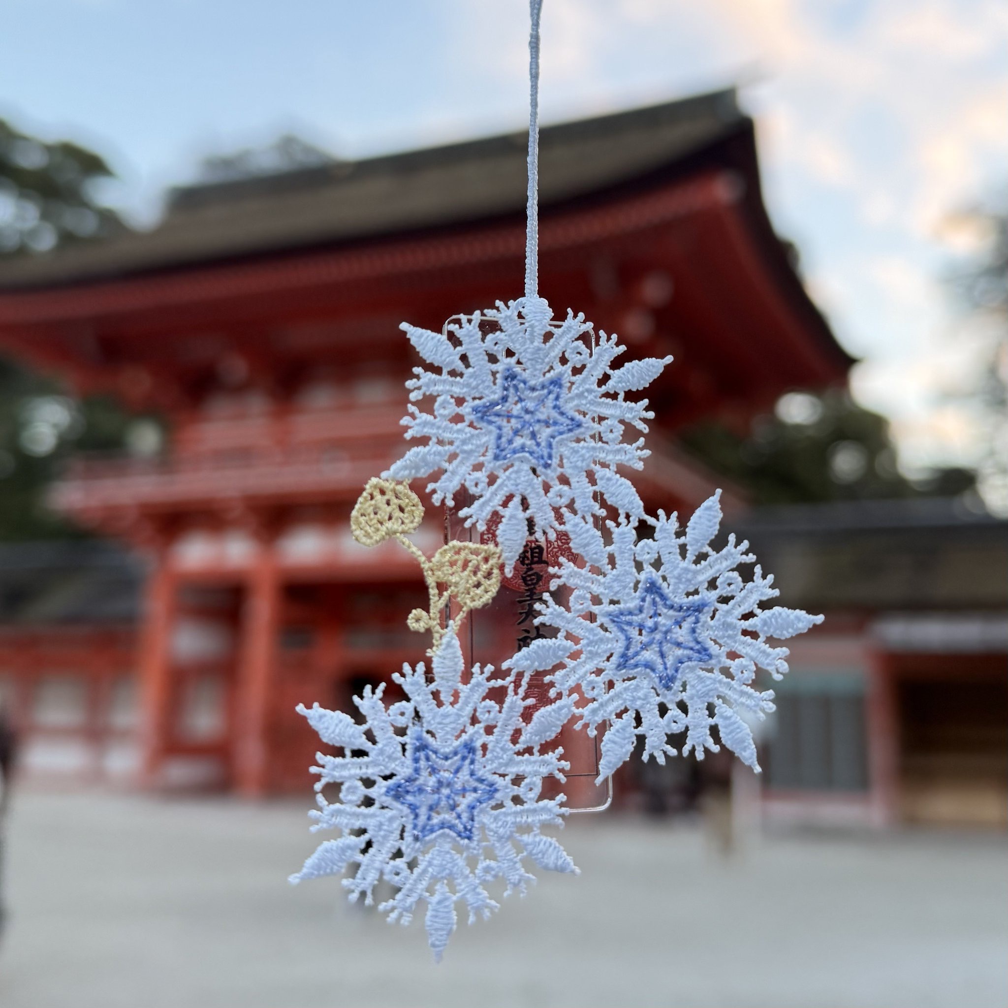 【訂貨】下鴨神社冬季限定 - 雪花蕾絲御守
