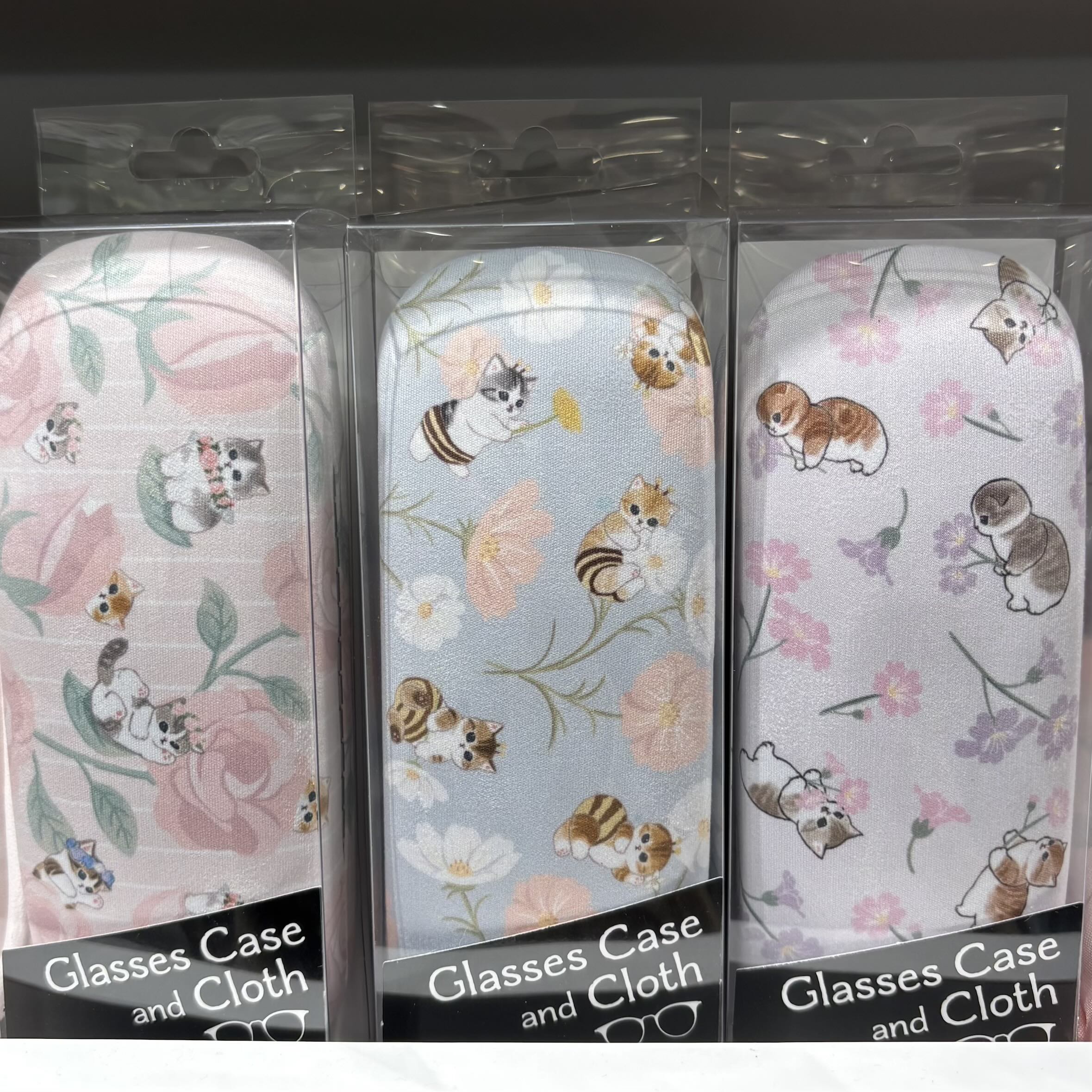 【訂貨】Mofusand 眼鏡盒連抹布（花朵）