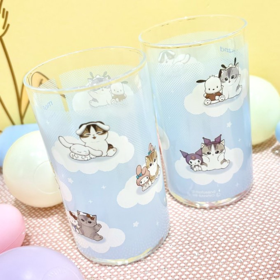 【預訂｜5月】Mofusand x Sanrio 聯乘系列 第三彈 - 玻璃水杯