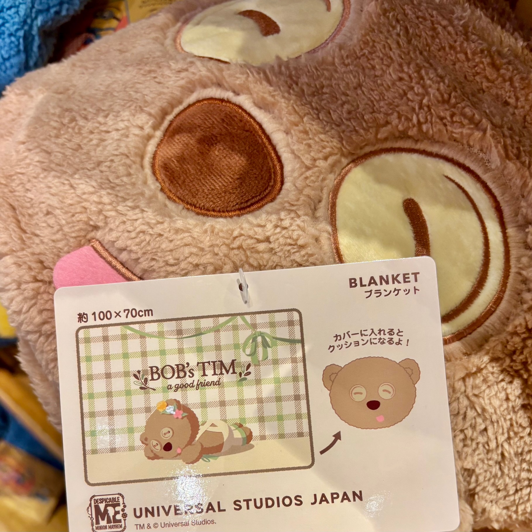 【訂貨】USJ Tim Bear 冬日系列 - 2-way Cushion 毛毯（大頭）