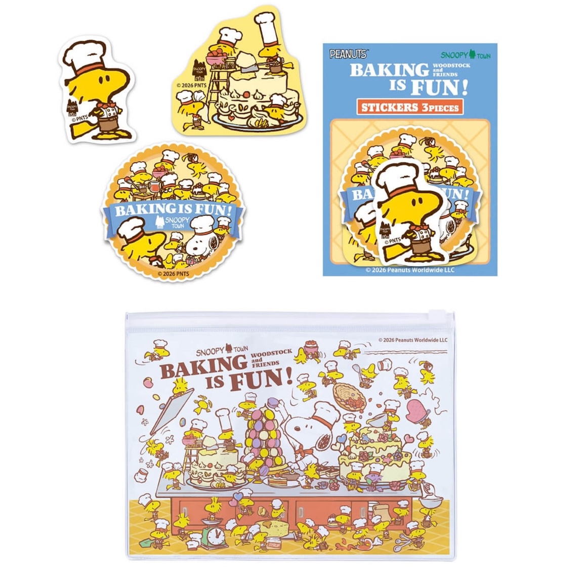 【預訂｜6月底】Snoopy Town Woodstock Fair 糊塗塌客 期間限定店 - 貼紙 / 透明拉鍊袋